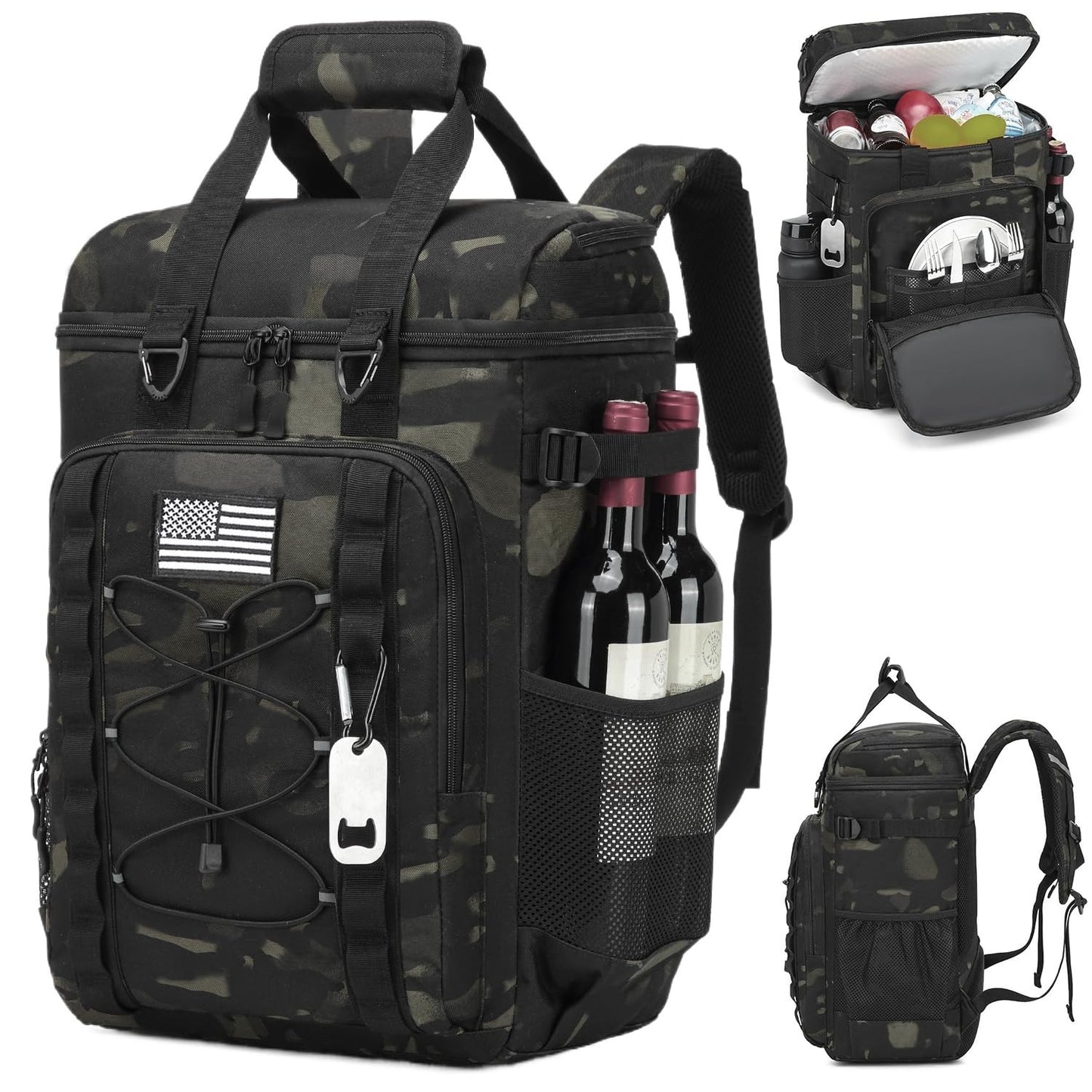 Insulated Tactical Backpack Cooler - 42 Can Soft Cooler for Camping, Hiking, Bea1