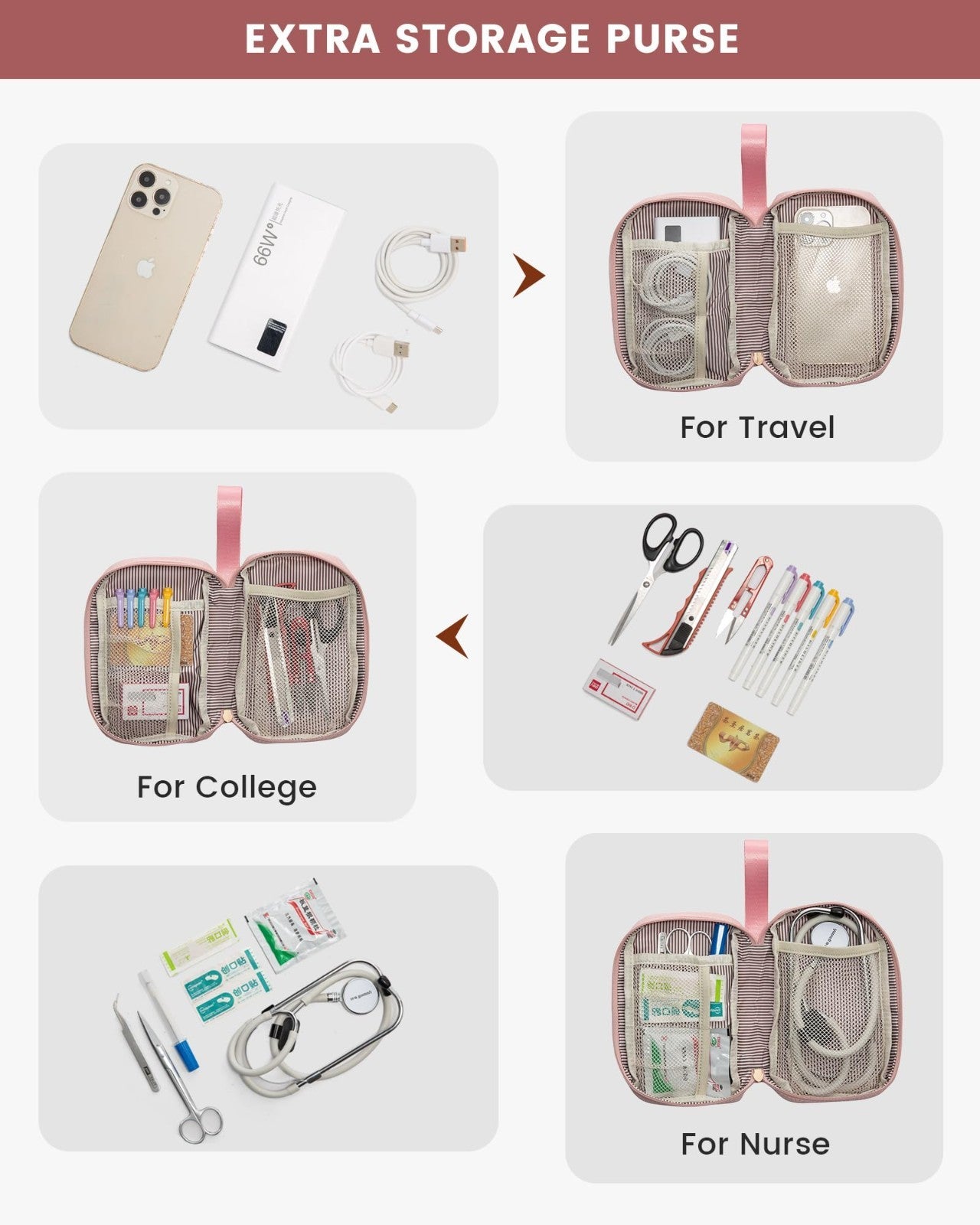 Stylish 15.6" Laptop Backpack for Women, Waterproof Travel Bag with USB Port, Or7