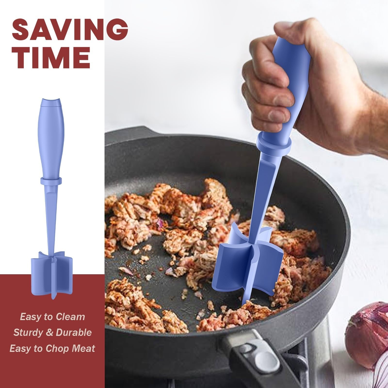 Meat Chopper & Hamburger Grinder   5 Blade Heat Resistant Kitchen Tool, Dishwash4