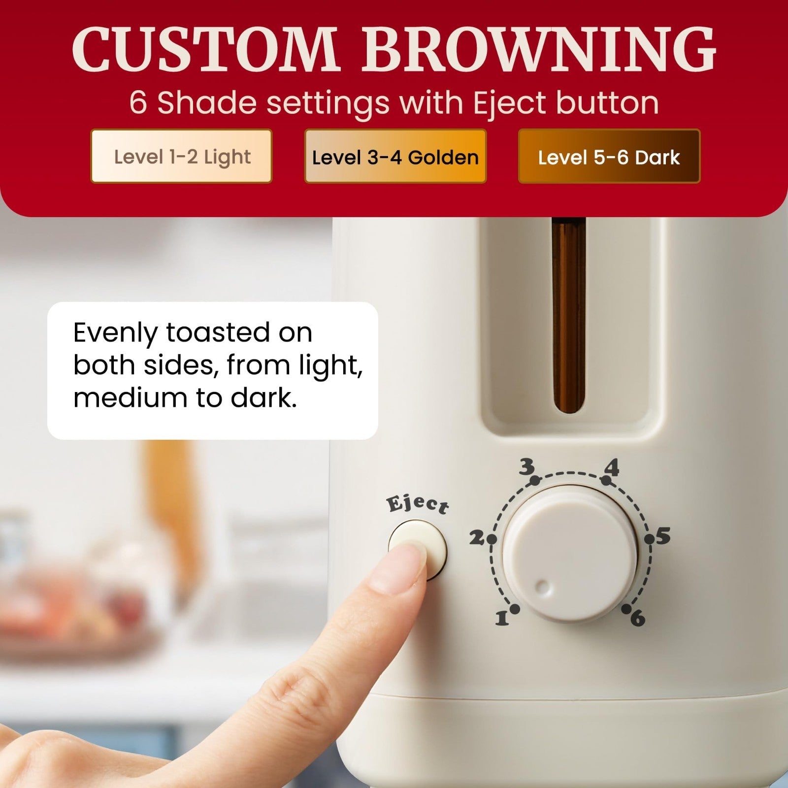 2-Slice Long Slot Toaster with Cool-Touch Body, 6 Browning Levels, Extra-Wide Sl5