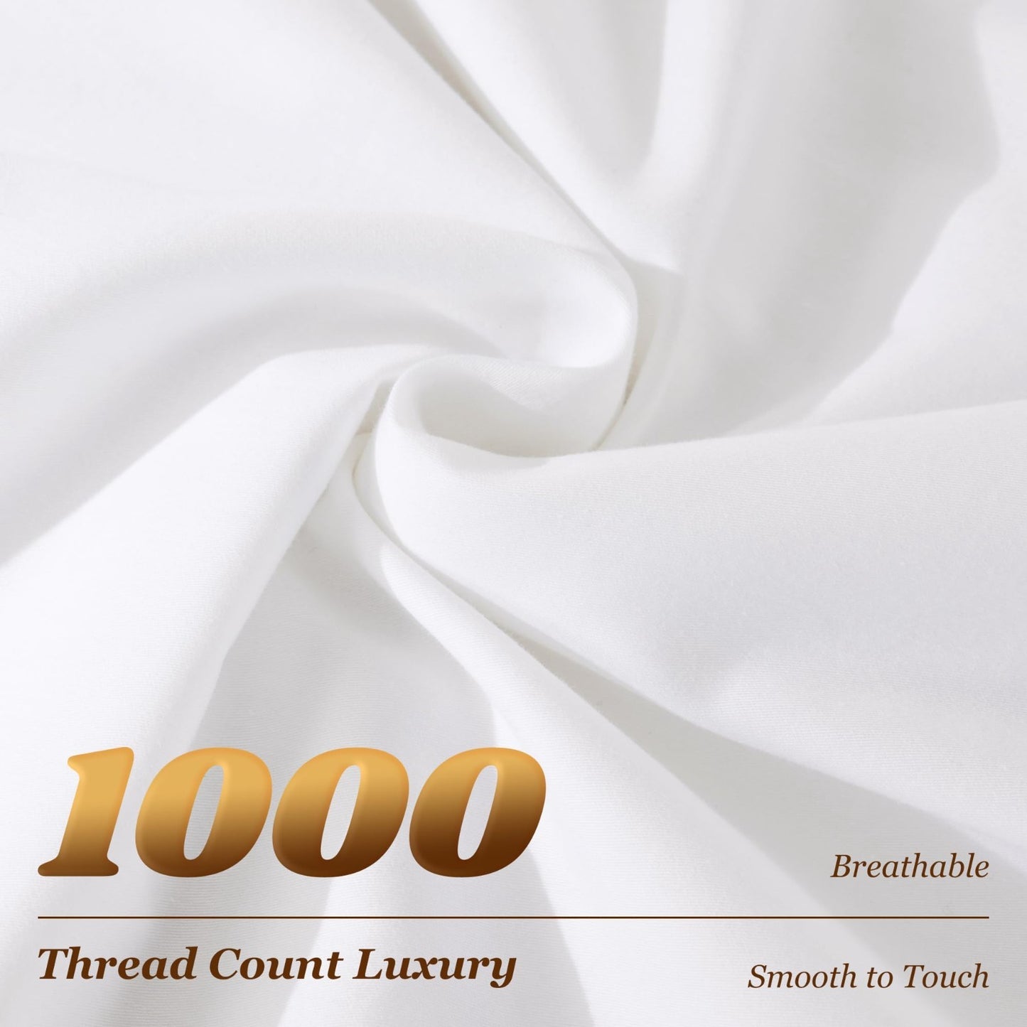 1000 Thread Count 100% Cotton King Size Sheet Set, 4 Piece, Deep Pocket, Soft &3