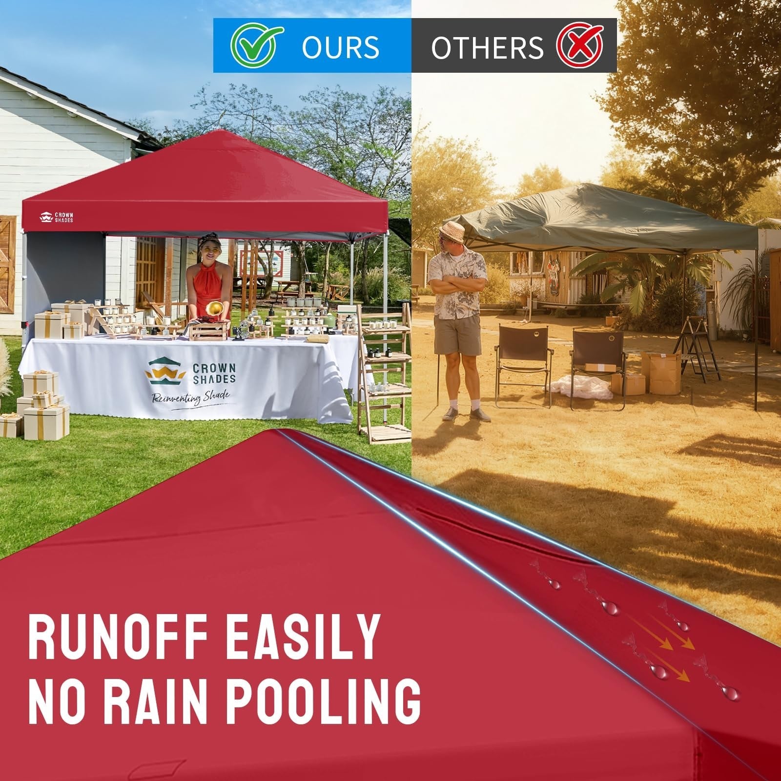 8x8 Pop Up Canopy Tent with Side Wall, Easy Setup Outdoor Gazebo, Sun Shade for6