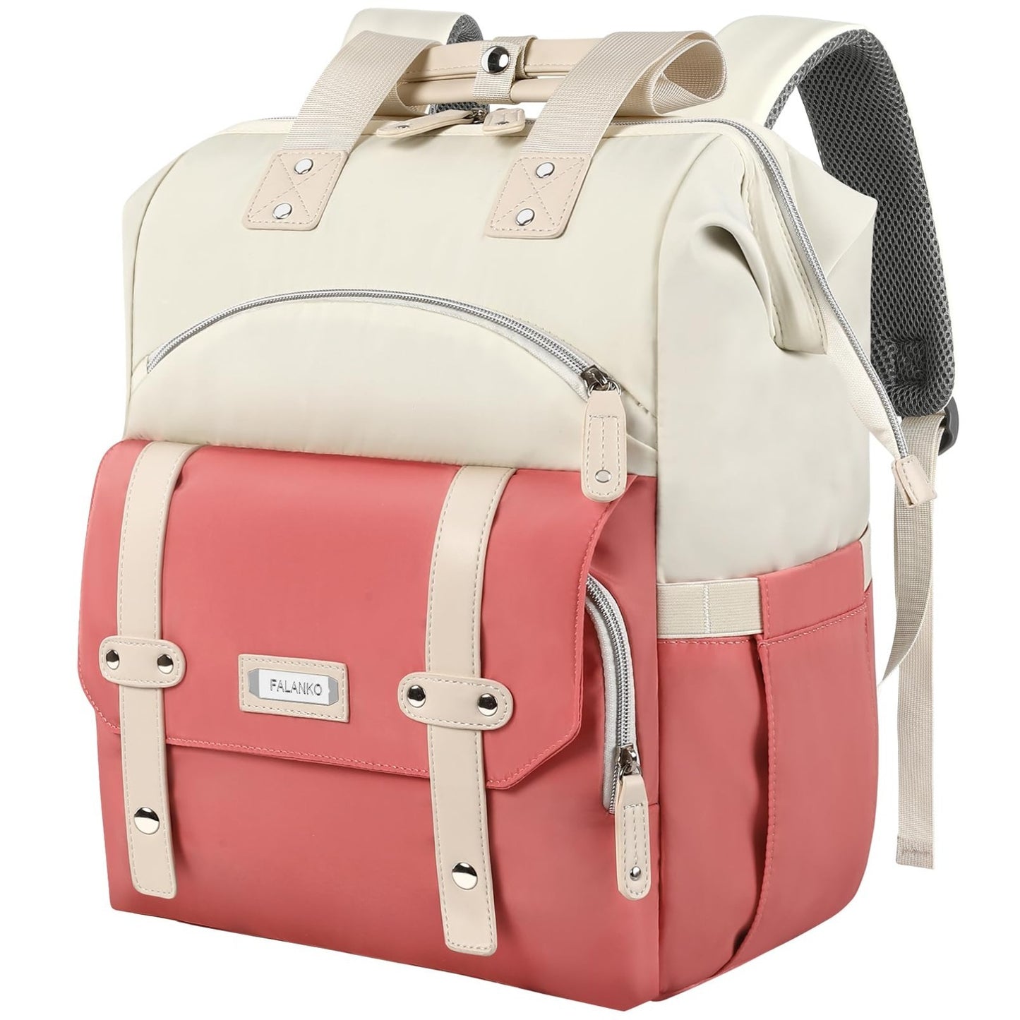 Stylish Laptop Backpack for Women, 15.6" Water Resistant Travel Bag with RFID Po0