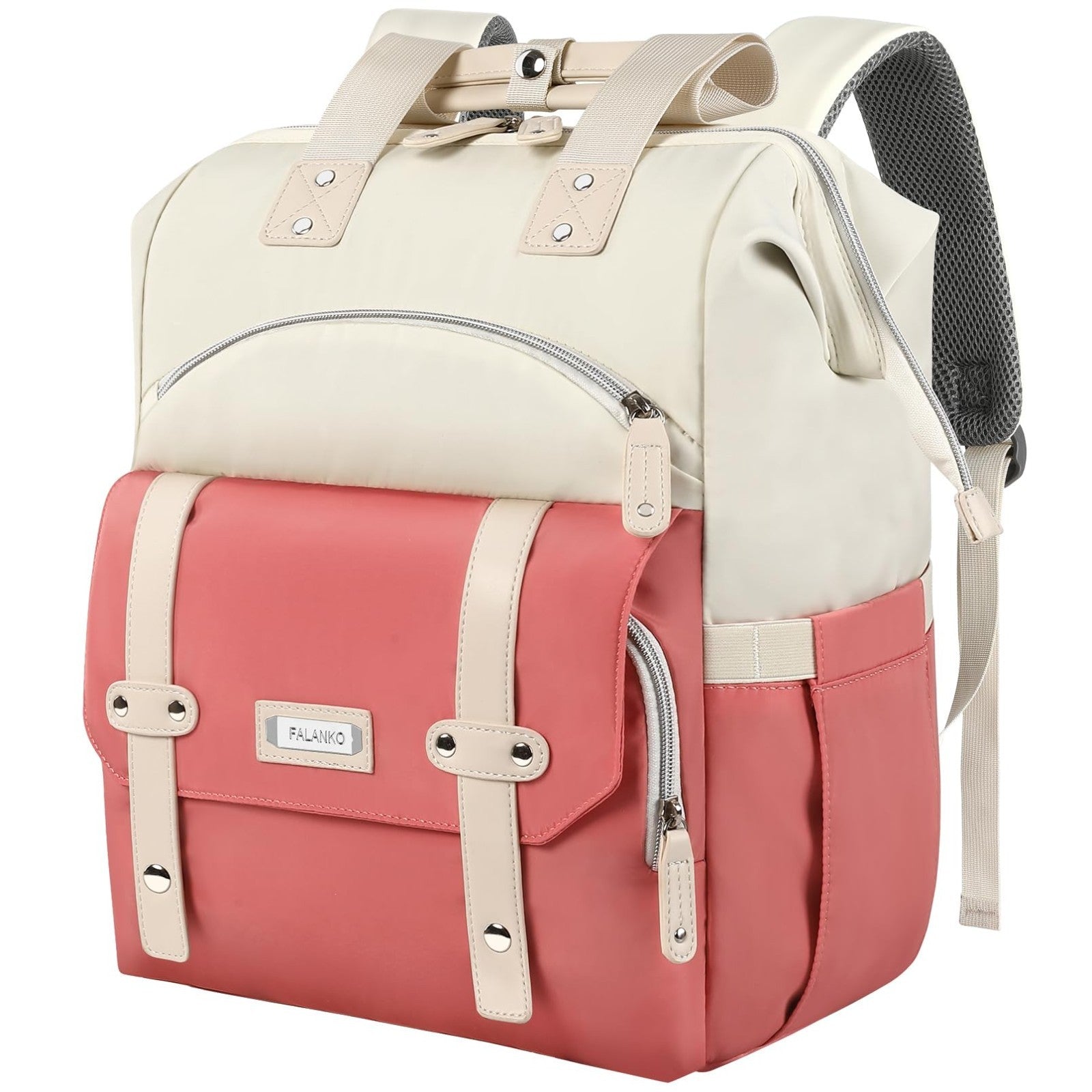 Stylish Laptop Backpack for Women, 15.6" Water Resistant Travel Bag with RFID Po0