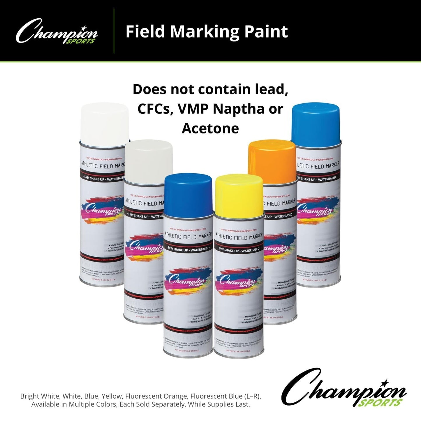 Field Marking Paint Case of 12 - White 20 oz Spray for Sports & Events5