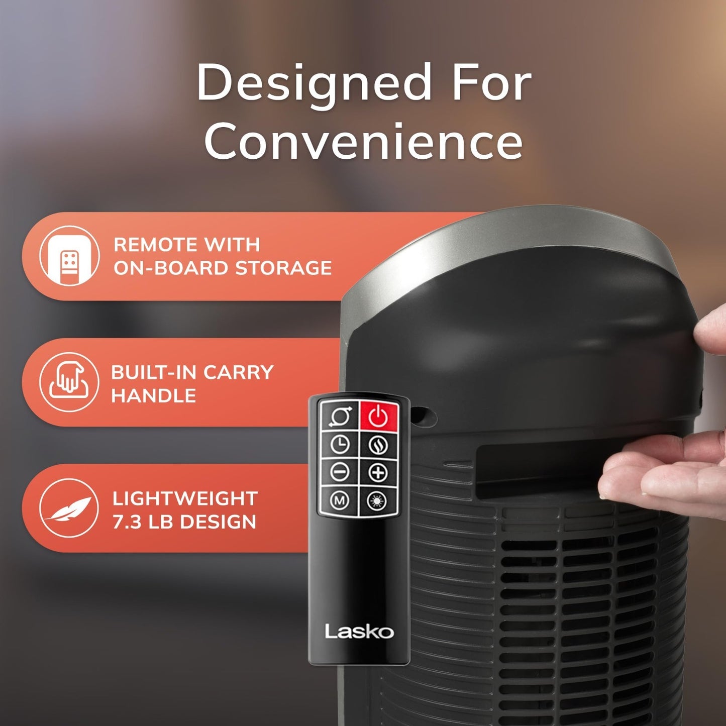 Digital Ceramic Tower Heater with Remote Control, Adjustable Thermostat, 1500W,5