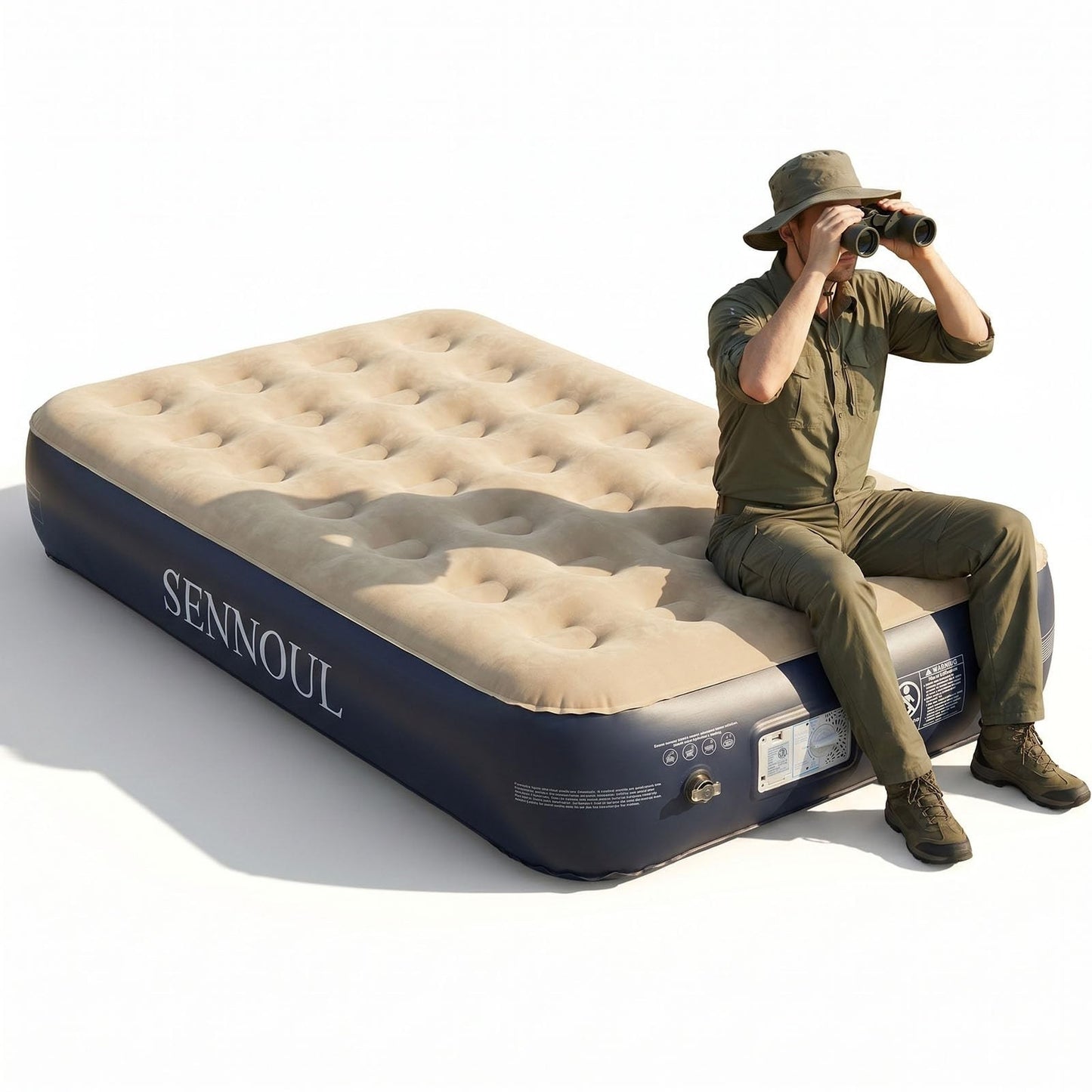 Twin Air Mattress with Built in Pump   Quick Self Inflating, 550lbs Capacity, St1
