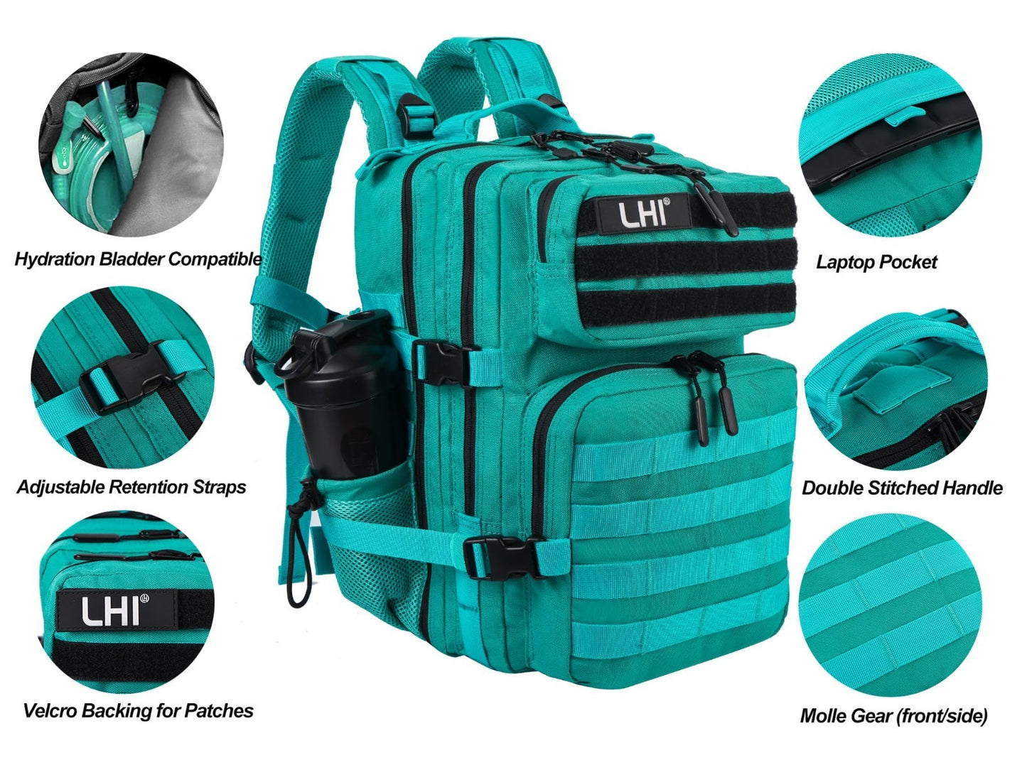 Tactical Military Backpack 25L/35L Army Assault Pack Rucksack with Water Bottle4
