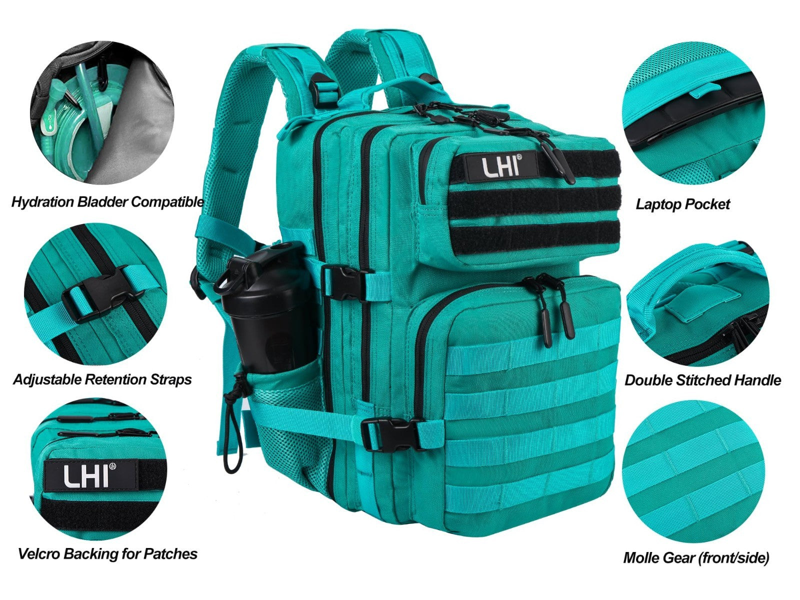 Tactical Military Backpack 25L/35L Army Assault Pack Rucksack with Water Bottle4