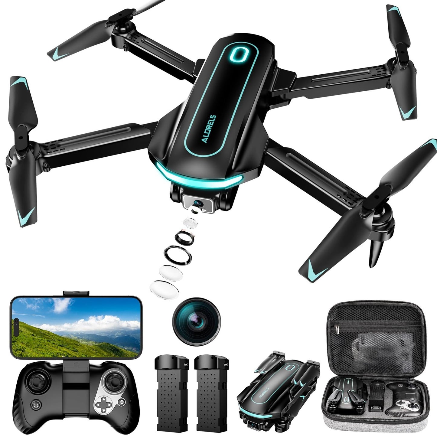 **Optimized eBay Title:**  Foldable Mini Drone with 1080P HD Camera, 2 Batterie1