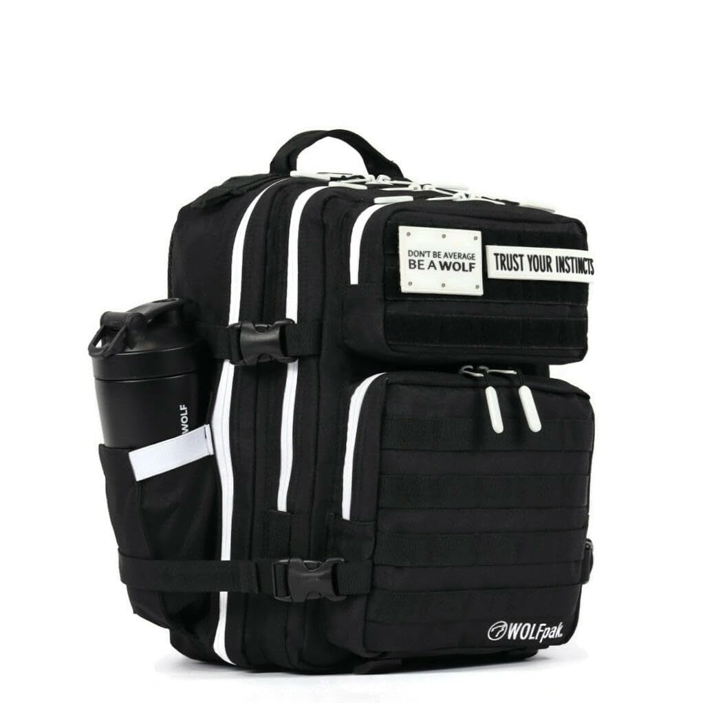 Durable 25L Waterproof Gym Backpack   1000D Oxford, MOLLE Webbing, Laptop Pocket1