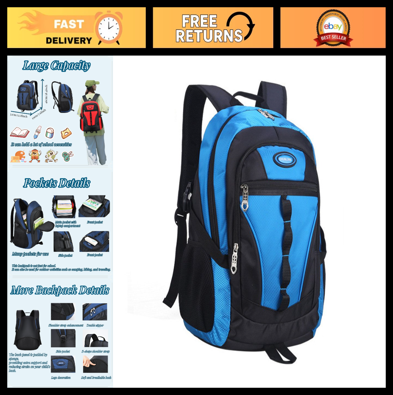 Teens School Backpack Casual Daypack for Boys & Girls, Outdoor Travel Knapsack0