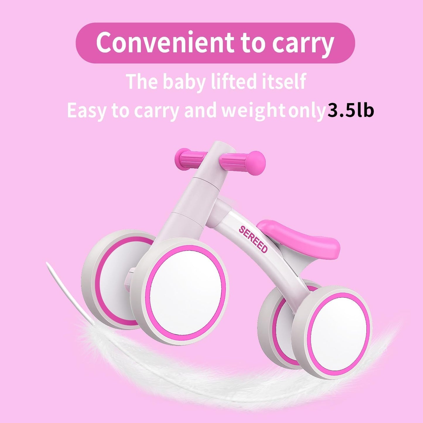 Toddler Balance Bike for 1 Year Old   4 Wheels, First Bike for Boys & Girls, Gif3