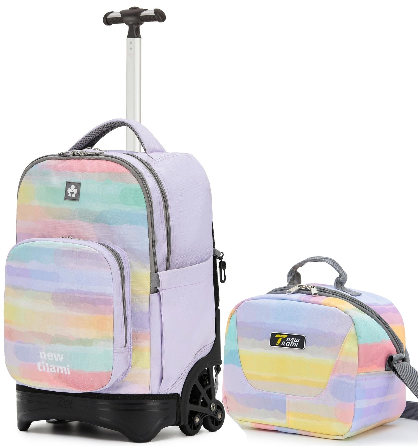 18 Inch Rolling Backpack with Lunch Bag for Kids   School Travel Bag for Boys &1