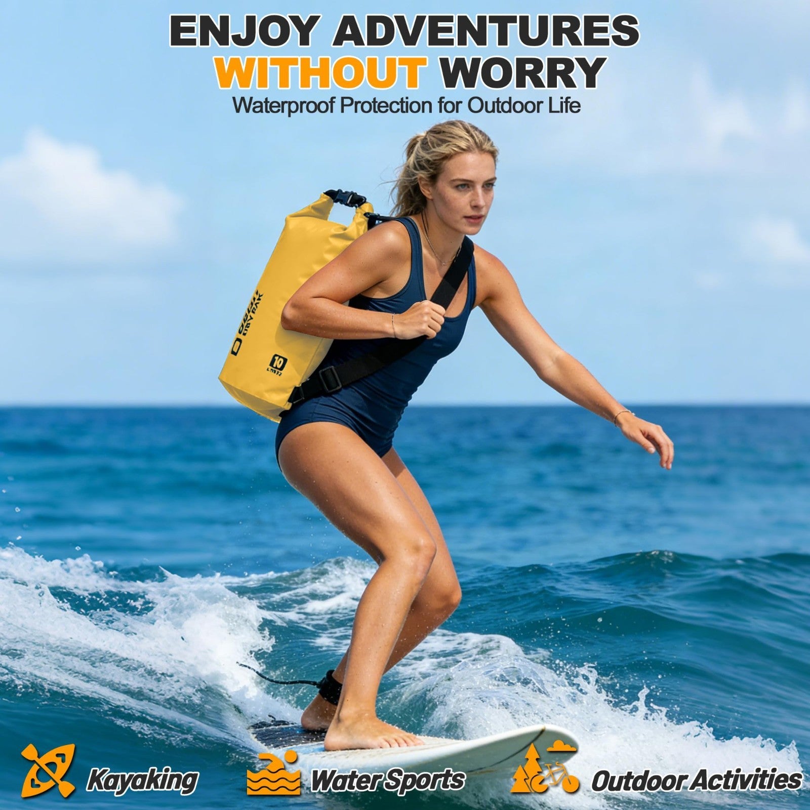 Waterproof Dry Bag - Lightweight Roll Top Backpack, 5L-40L for Travel, Kayaking,5