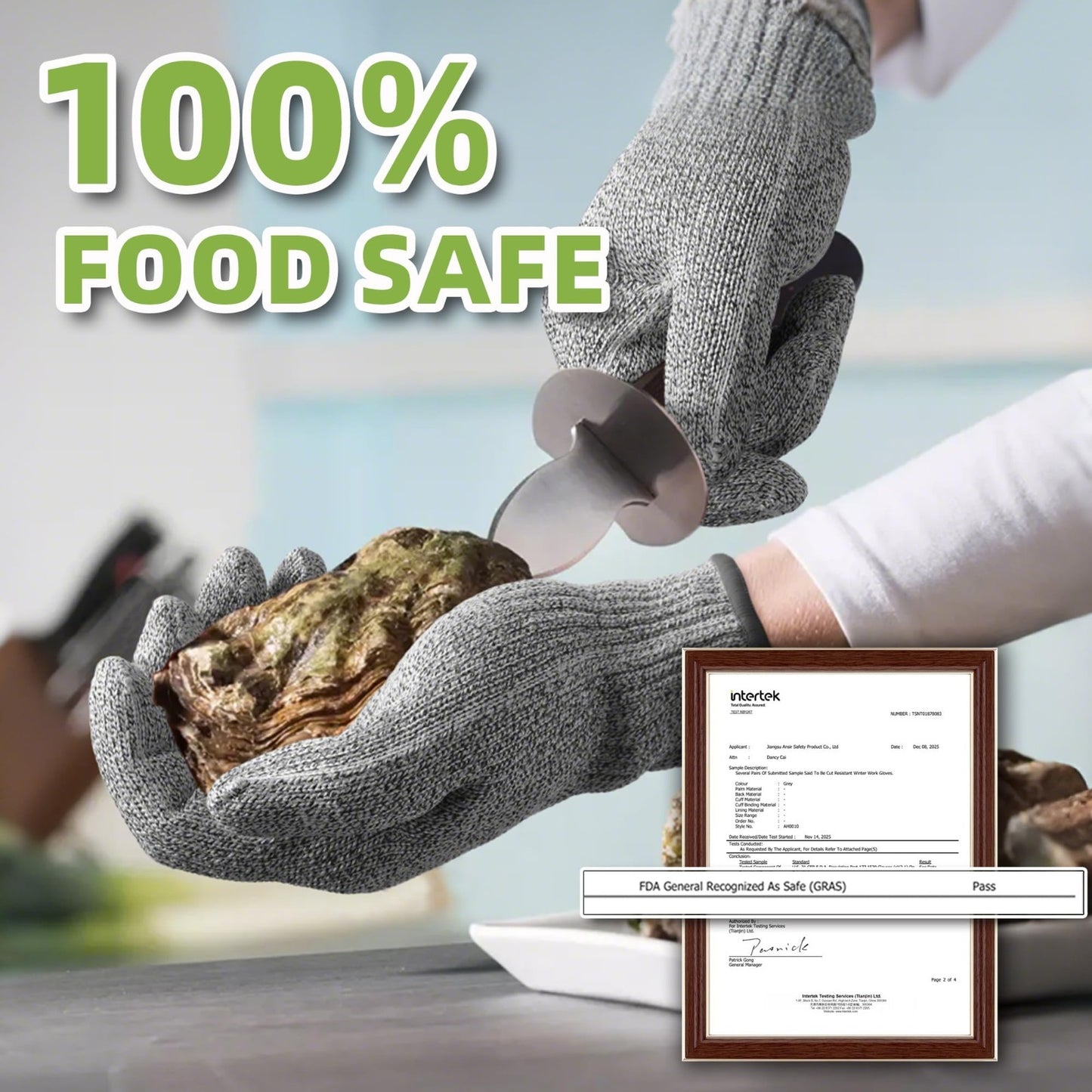 Cut Resistant Kitchen Gloves   Food Grade, Non PFAS, for Meat & Fish Prep, Mando3