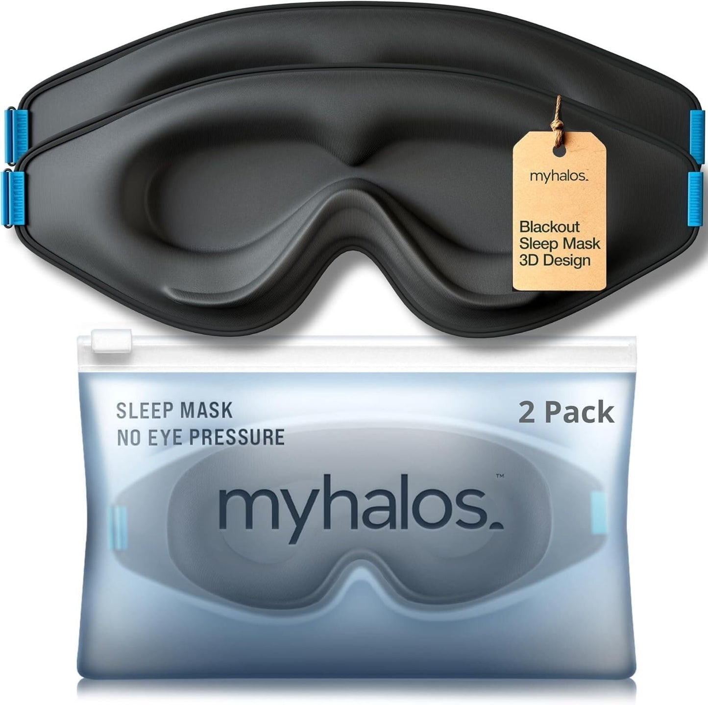 3D Blackout Sleep Mask for Men & Women | Zero Pressure, Breathable Eye Mask, Tra1
