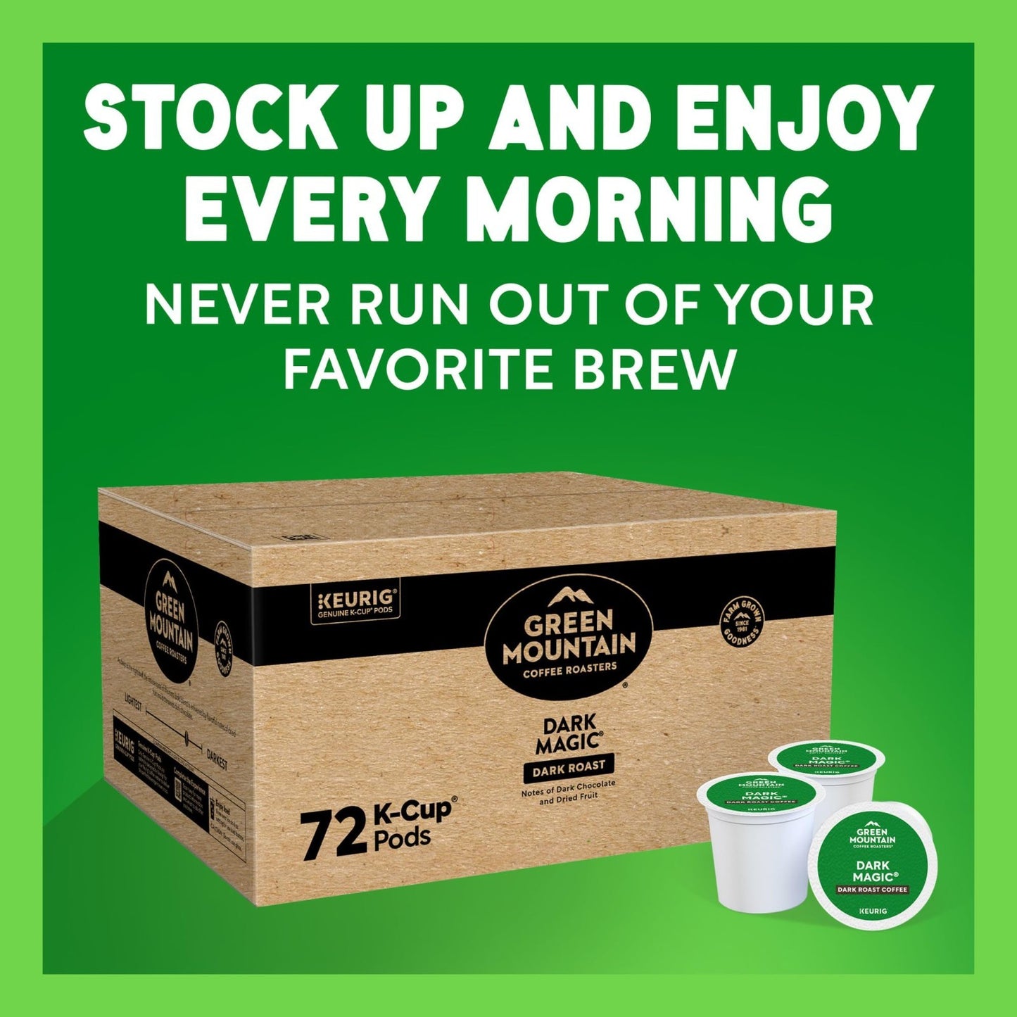 Dark Magic Dark Roast Coffee K Cup Pods for Keurig, 72 Count, Single Serve Pods13