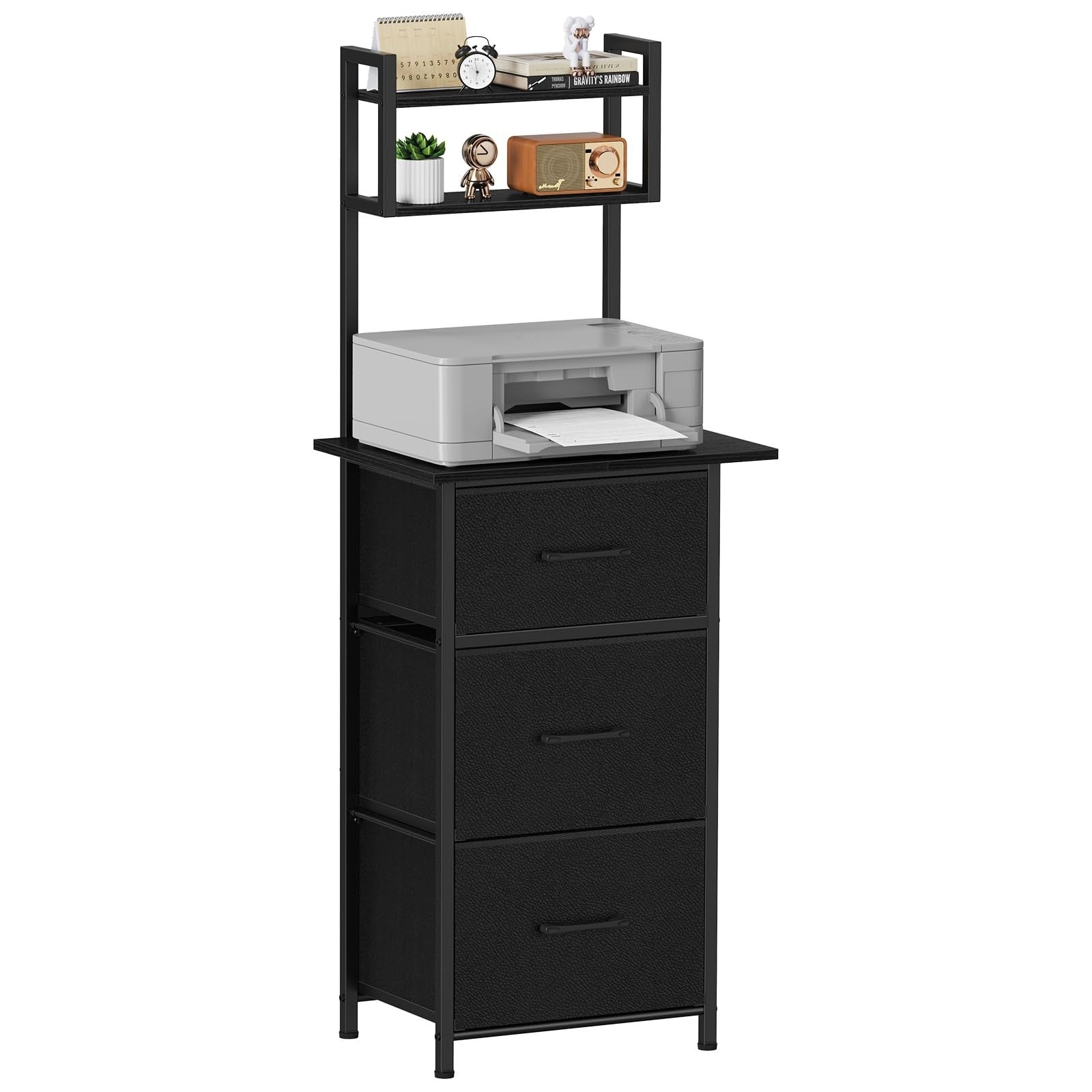 3 Drawer Tall File Cabinet with Extended Desktop, Vertical Filing Storage for Ho1
