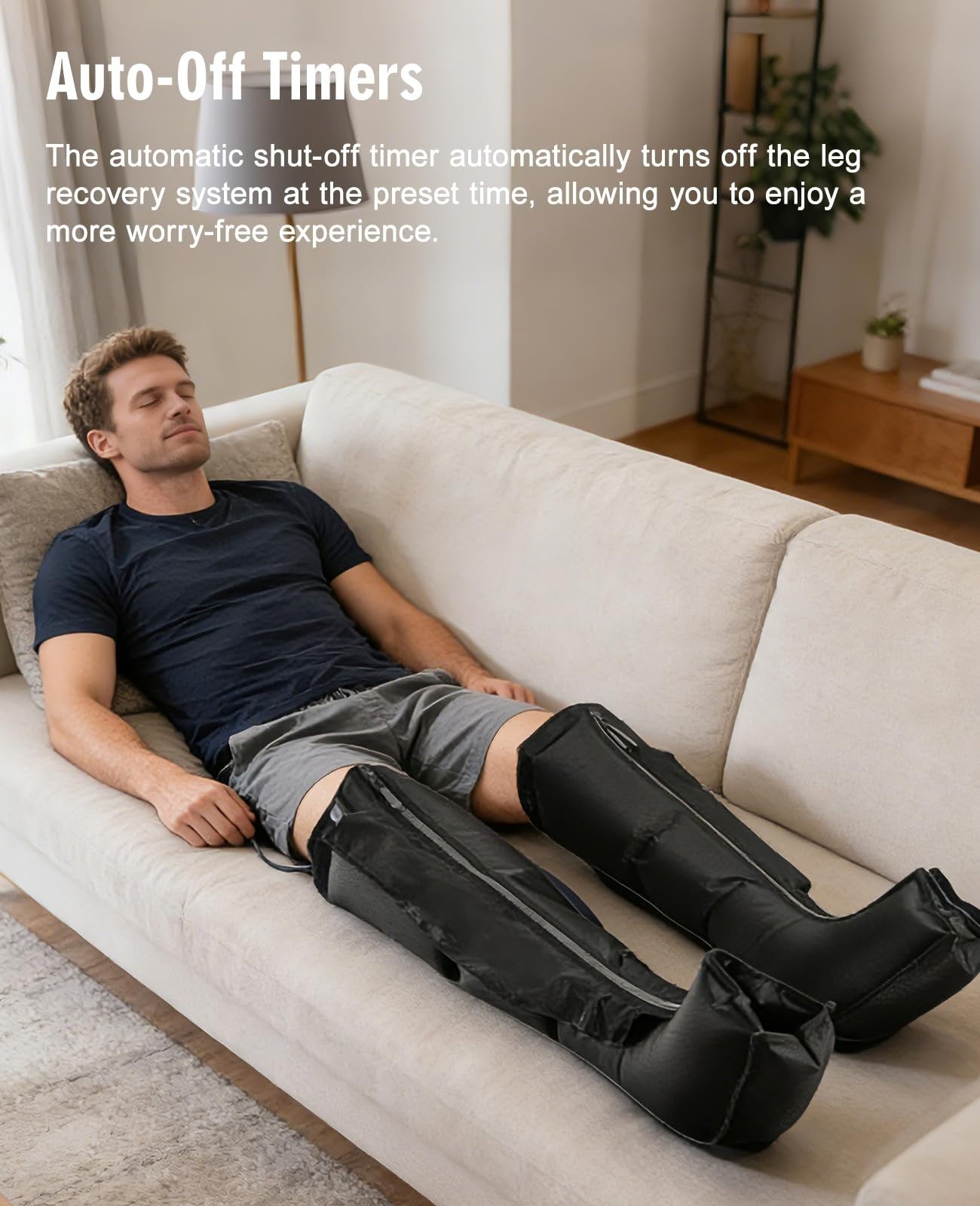 Air Compression Leg Massager - 6 Modes & Intensity Levels, Full-Leg Wrap for Rel5
