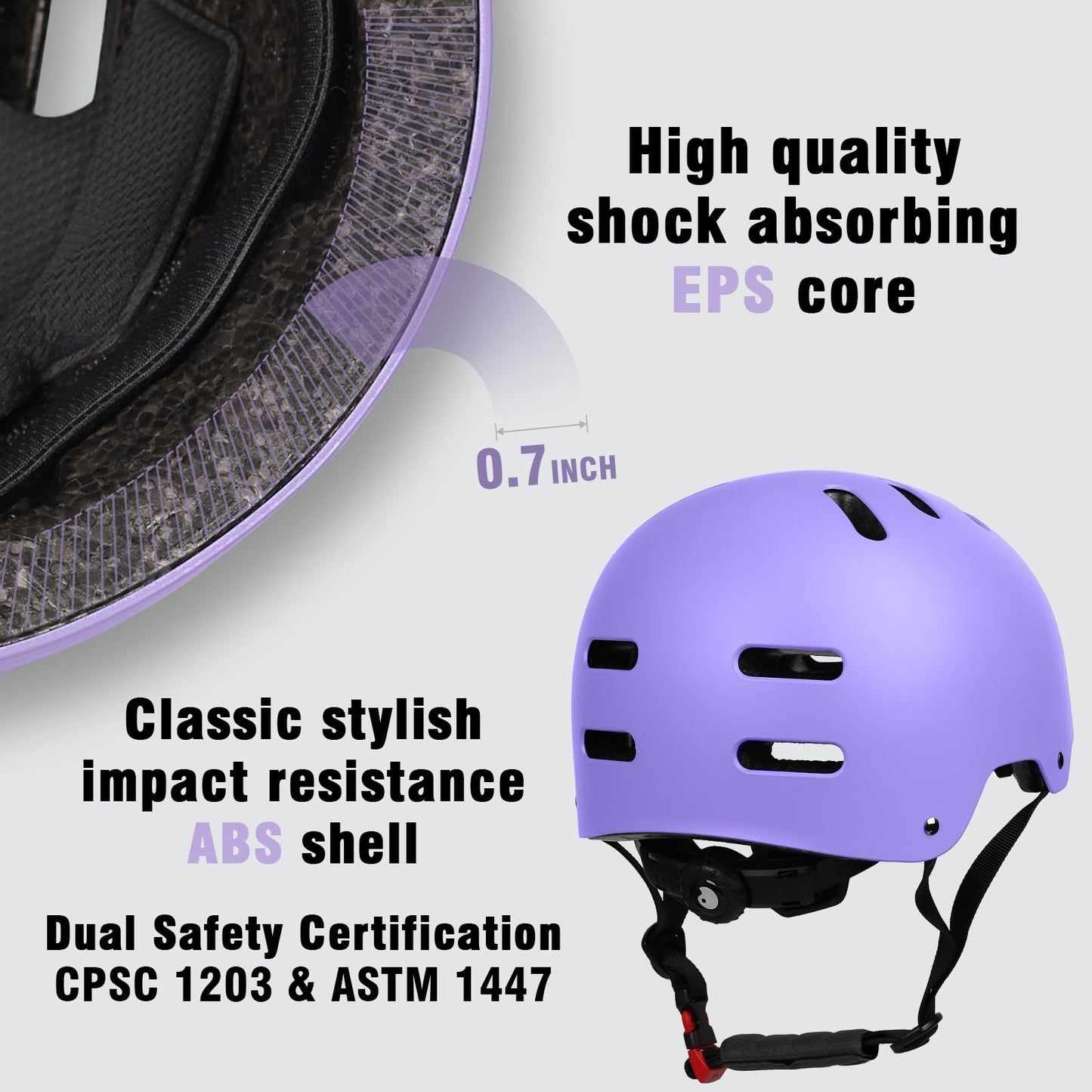 Multi-Sport Helmet for Skateboard, Bike, Scooter - Adjustable, Lightweight, Vent2