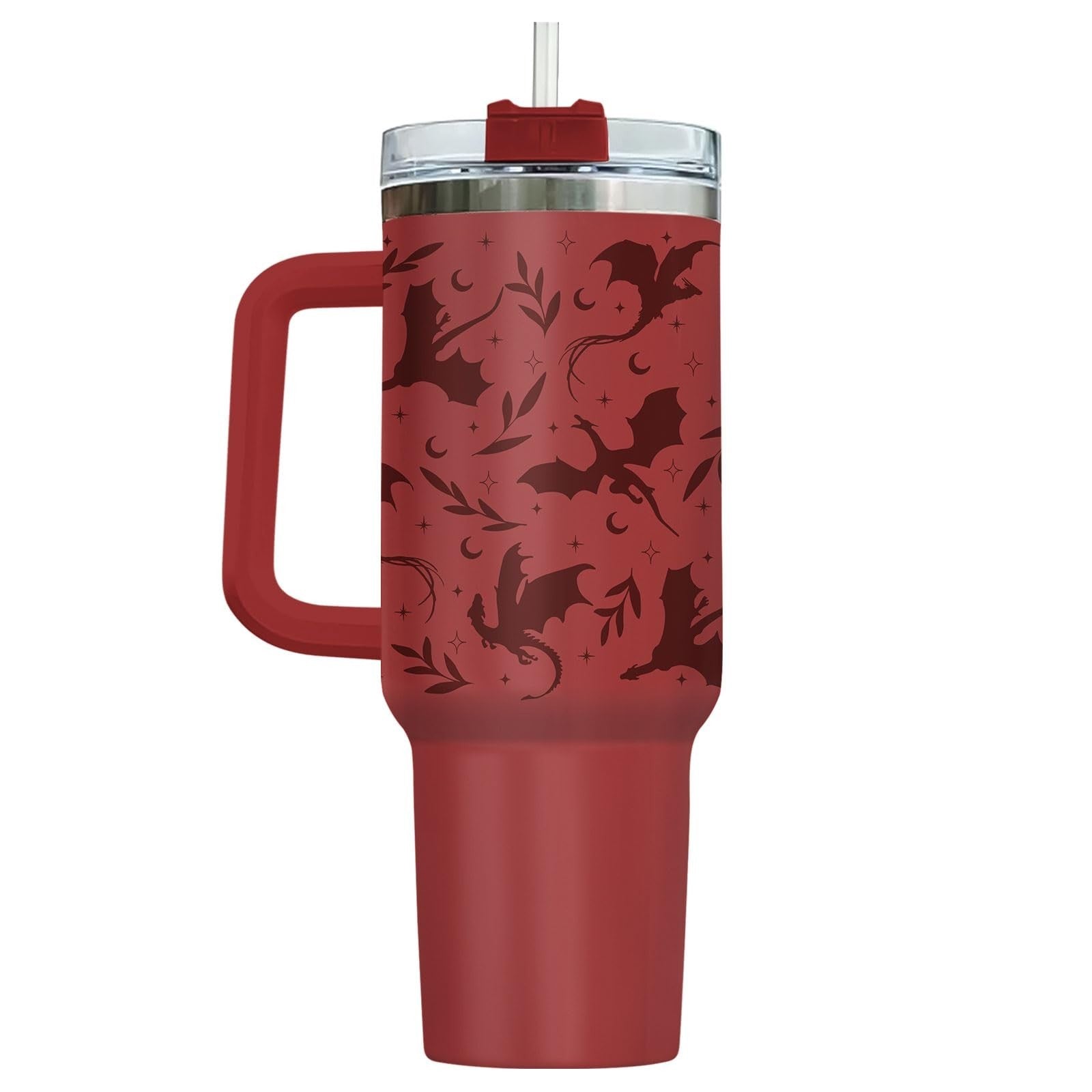 40oz Fantasy Dragon Tumbler with Handle & Straw   Insulated Travel Mug for Coffe3