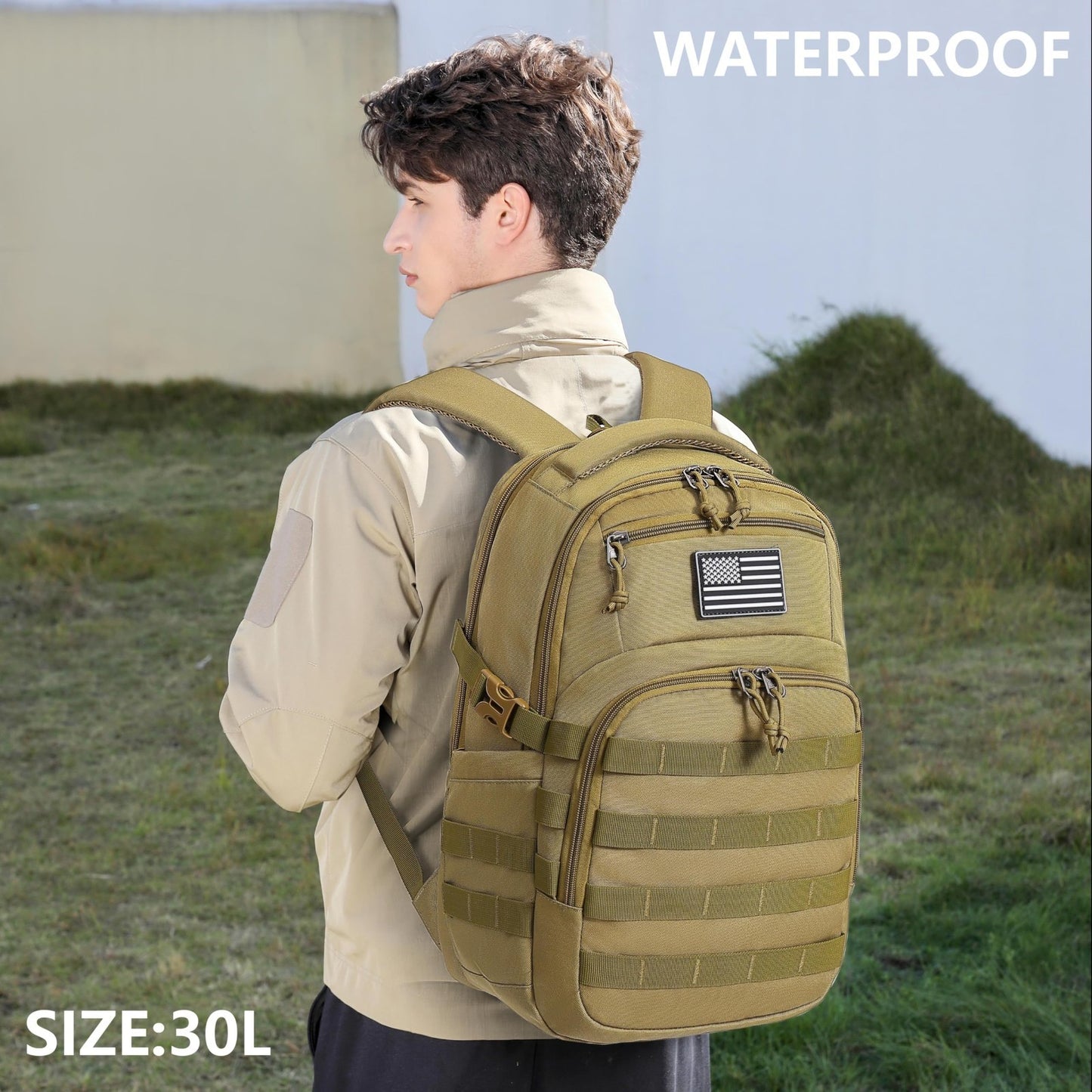 Tactical Military Backpack for Men   Small Black Assault Bag, Outdoor Gear3