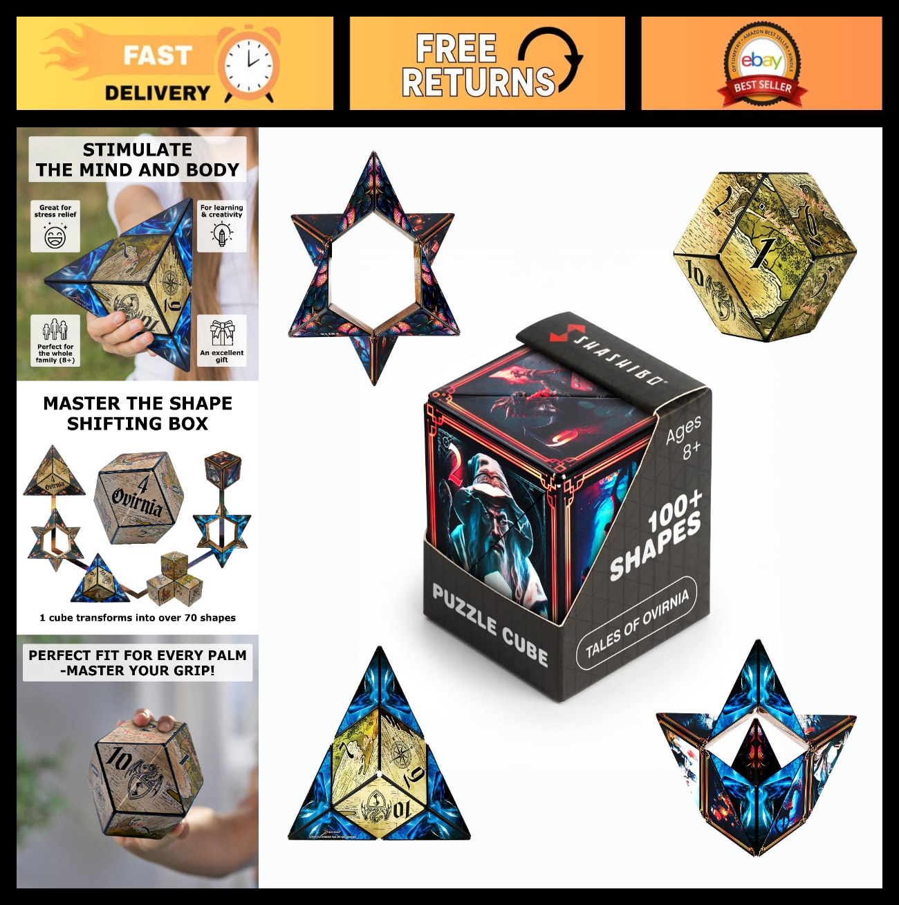Magnetic Puzzle Cube   Sensory Fidget Toy for Stress Relief & Shape Shifting Fun0