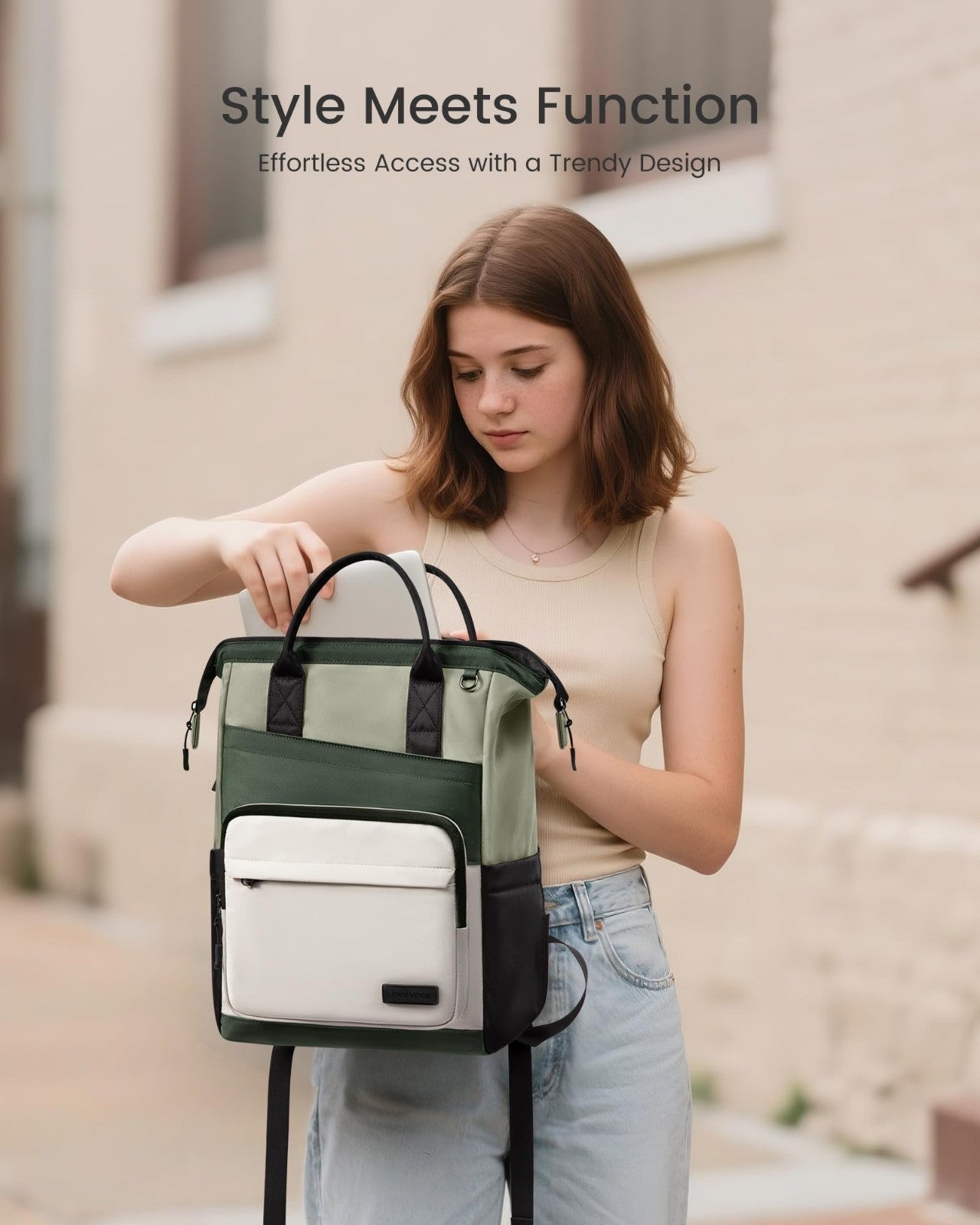 Stylish 17" Laptop Backpack for Women   Water Resistant, Large Capacity Travel B2