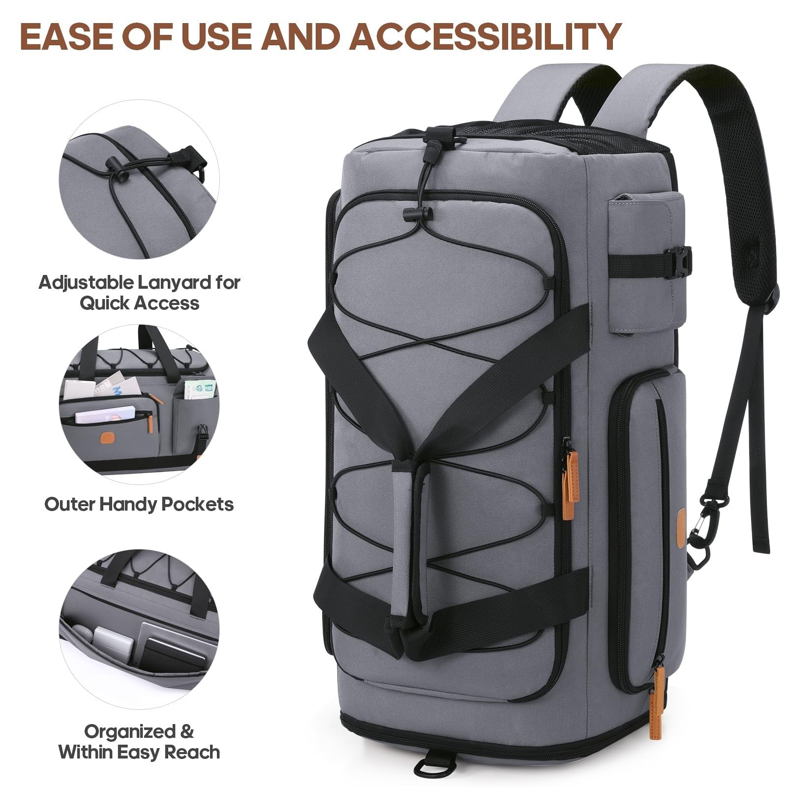 Versatile 3-in-1 Gym Bag with Shoe & Laptop Compartment - Anti-Theft Duffle Back4