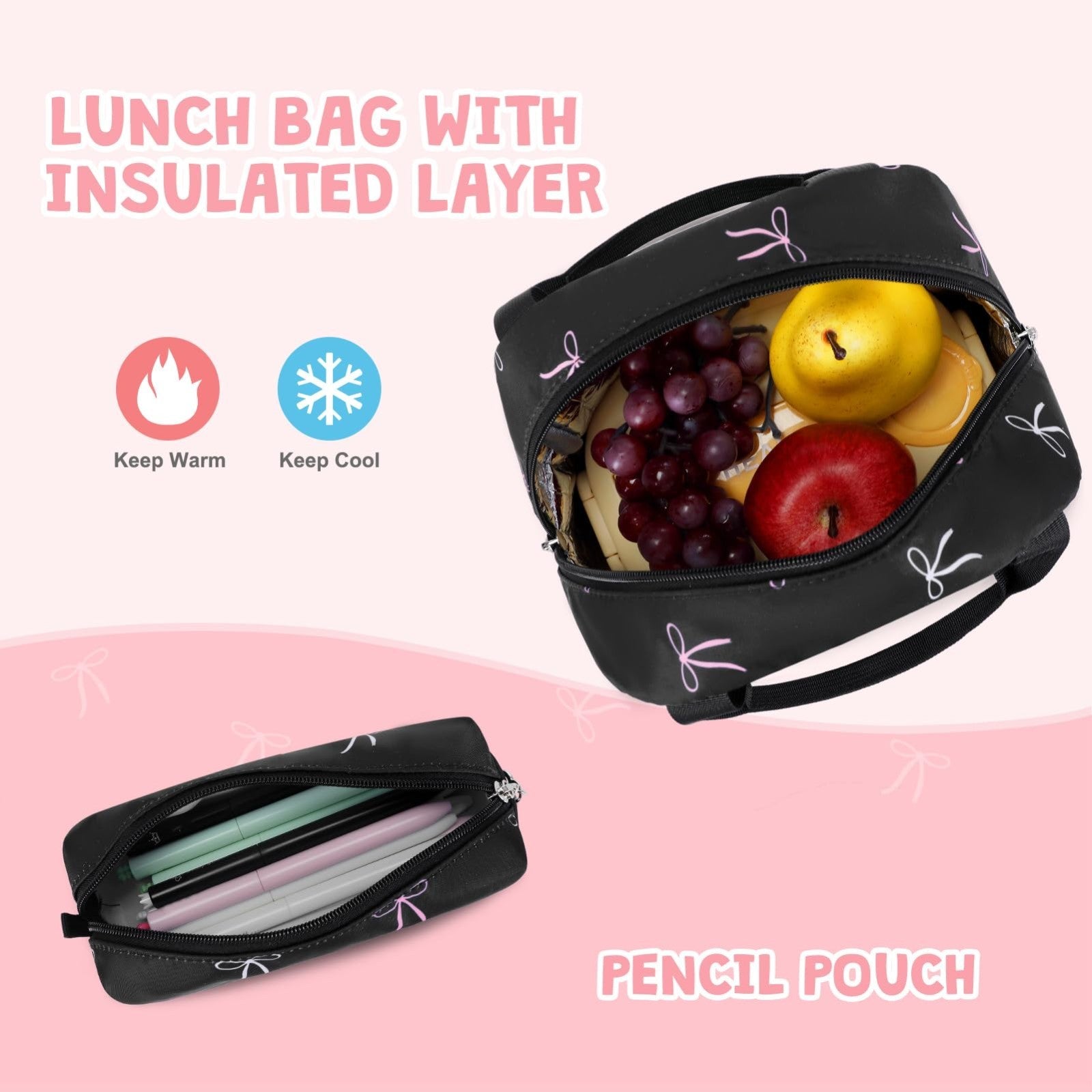 Stylish Girls Backpack Set with Tote, Crossbody Bag, Lunch Bag & Pencil Pouch  6