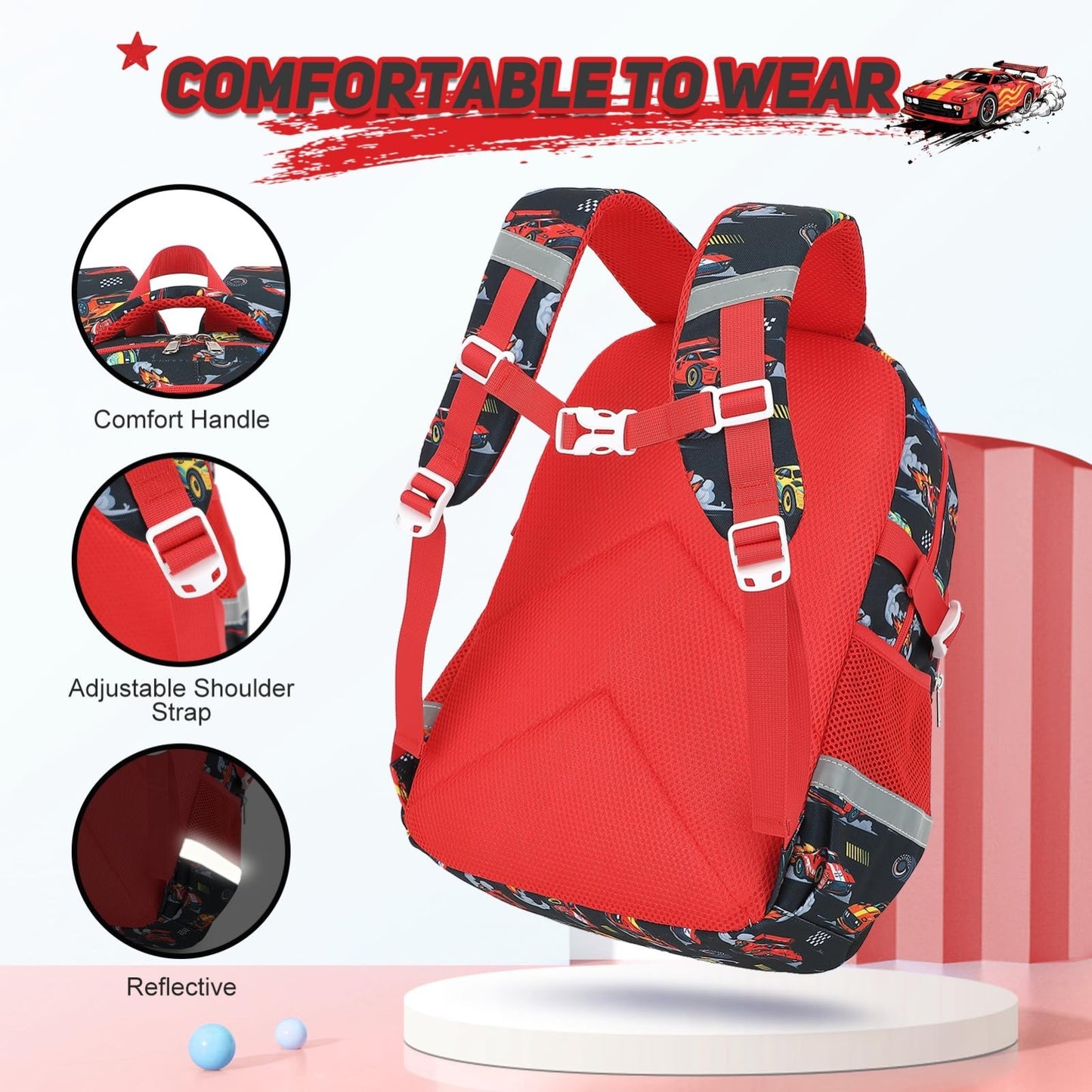 Luminous Boys Backpack Set   3PCS with Lunch Box & Pencil Case   School Gear4