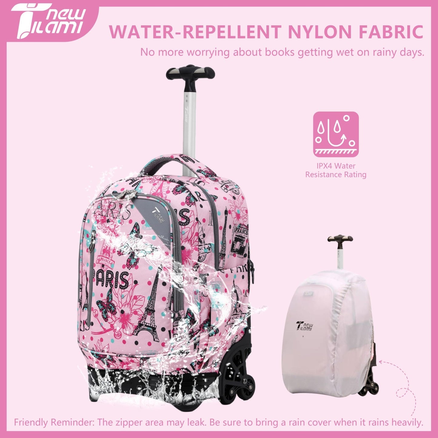 18 Inch Rolling Backpack with Lunch Bag for Kids   School Travel, Durable & Styl7