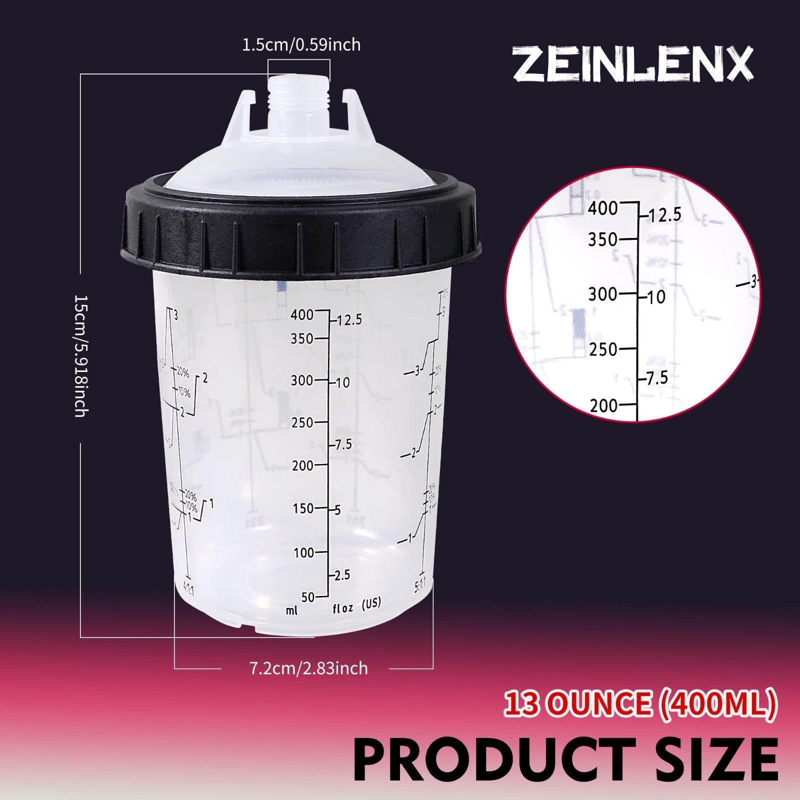 50 Pack Disposable Paint Gun Cups & Liners, 13oz for HVLP LVLP Spray Guns2
