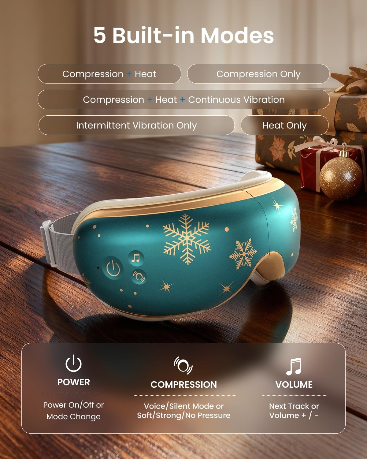 Heated Eye Massager with Vibration | Relieves Head Tension, Eye Strain & Dark Ci3