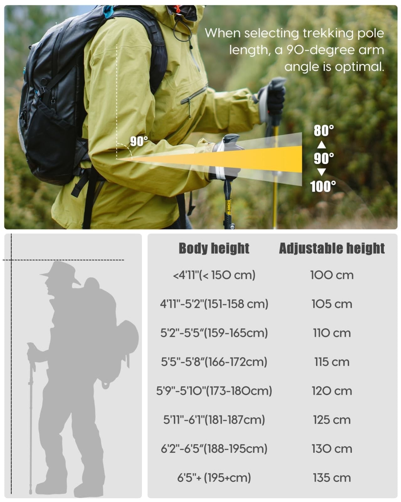 Collapsible Trekking Poles - Lightweight Aluminum Walking Sticks for Hiking, Cam5