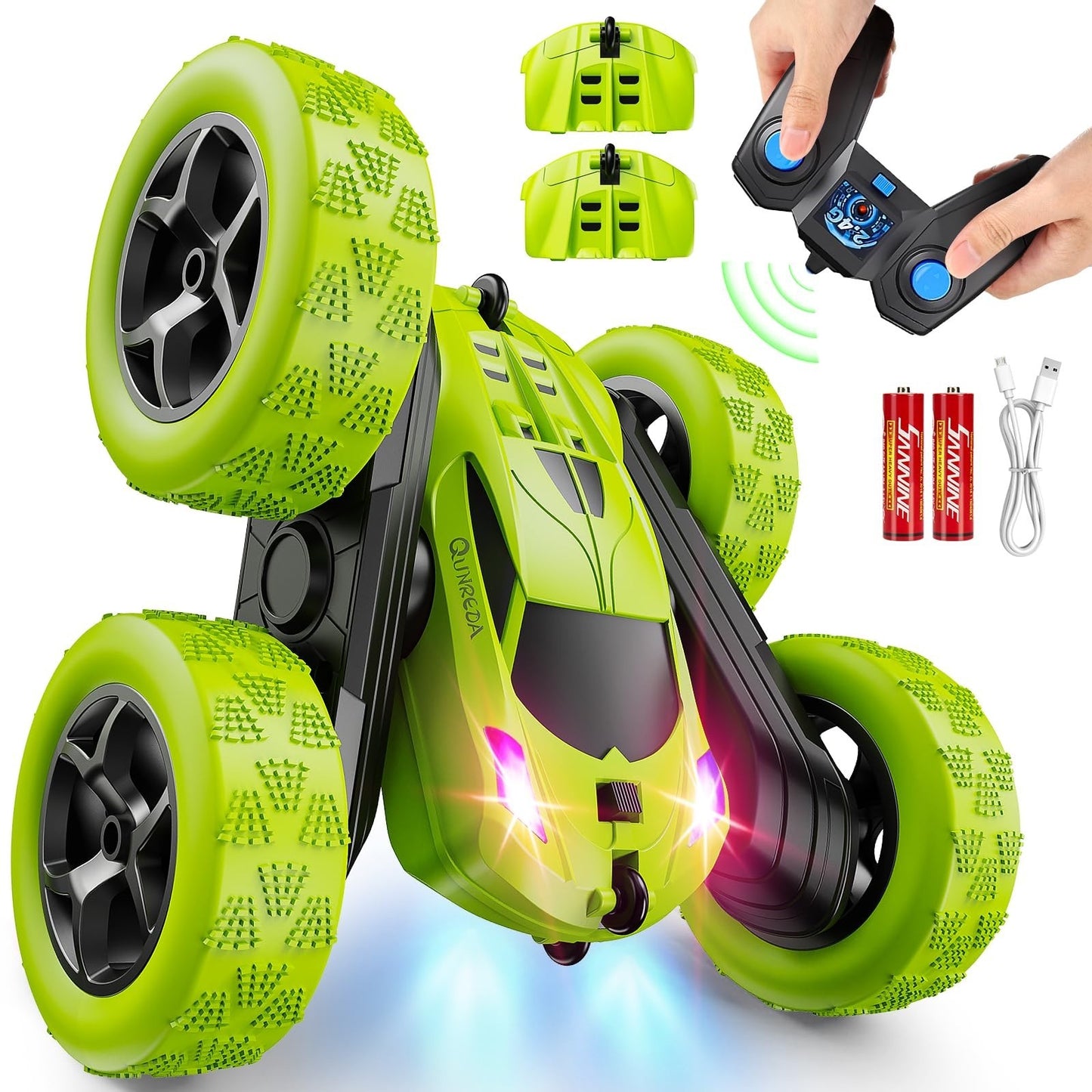 Remote Control Stunt Car for Kids 6+ | 4WD Double Sided 360° Rotation | LED Ligh1