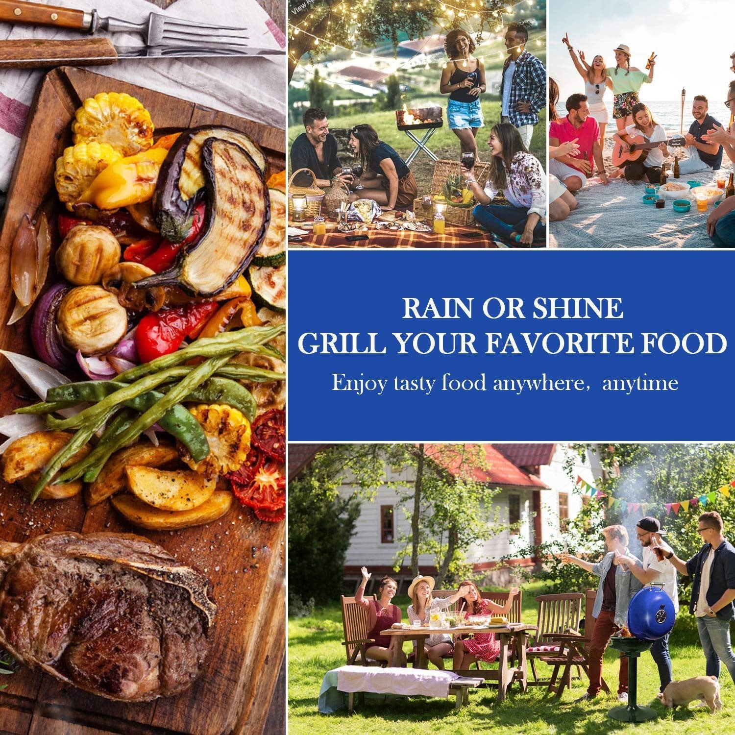 1600W Electric BBQ Grill - 15-Serving Indoor/Outdoor Portable Grill, Double Laye6