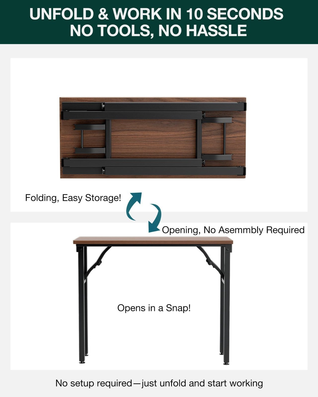 Compact Folding Laptop Desk – 35.8" Portable Table for Small Spaces, No Assembly12