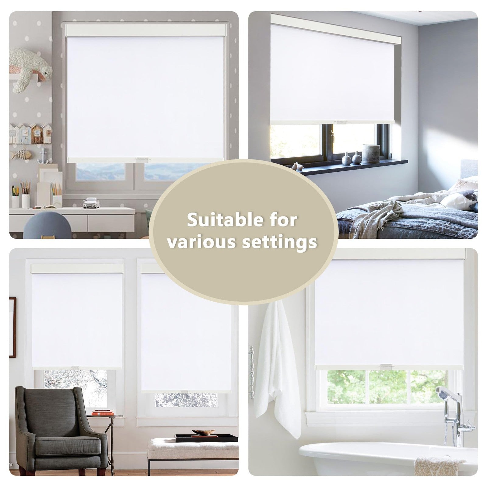 Cordless Blackout Roller Shades 20"W x 72"H, Thermal Insulated, UV Protection, R5