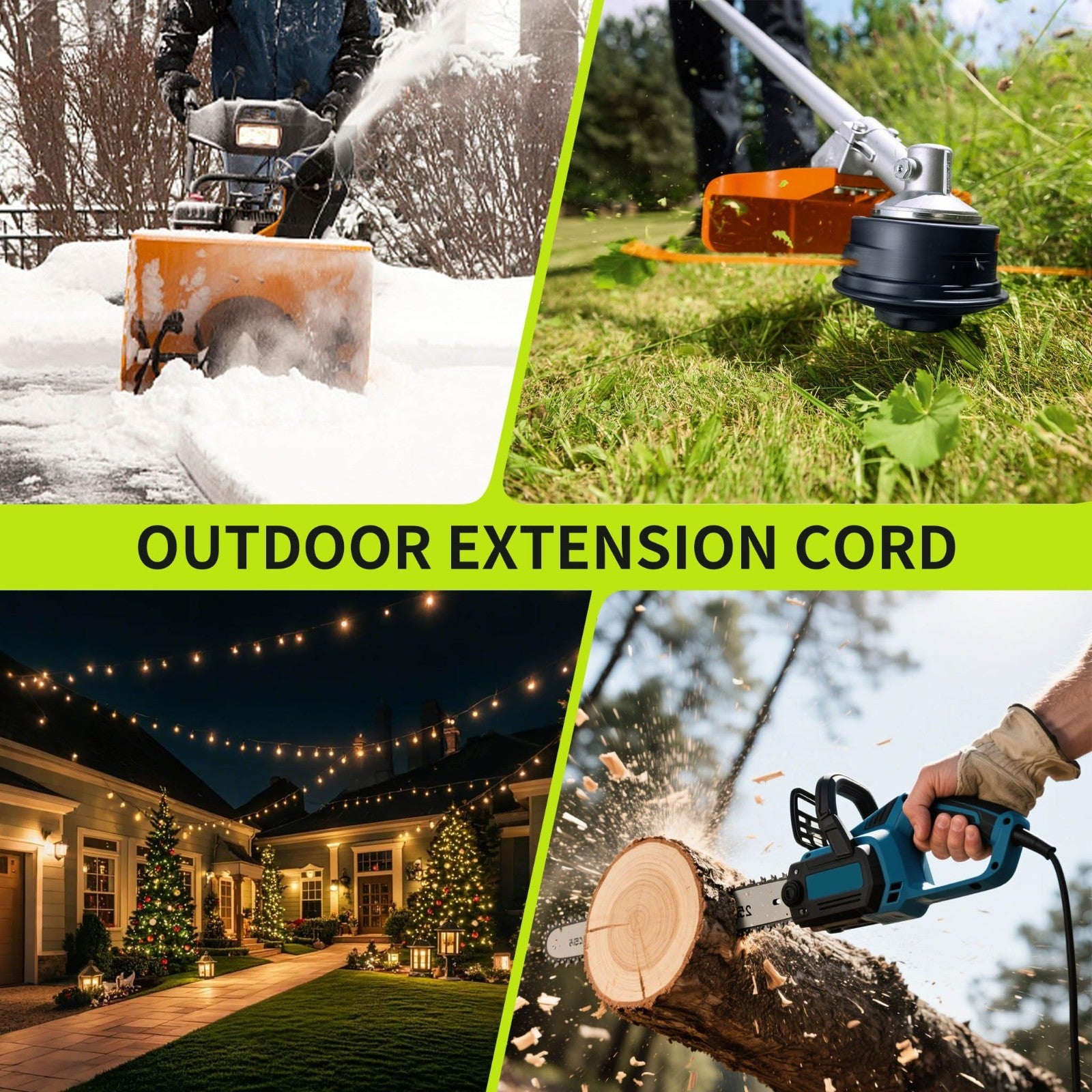 25FT Heavy Duty 10AWG Outdoor Extension Cord with Lighted End   Weather Resistan6