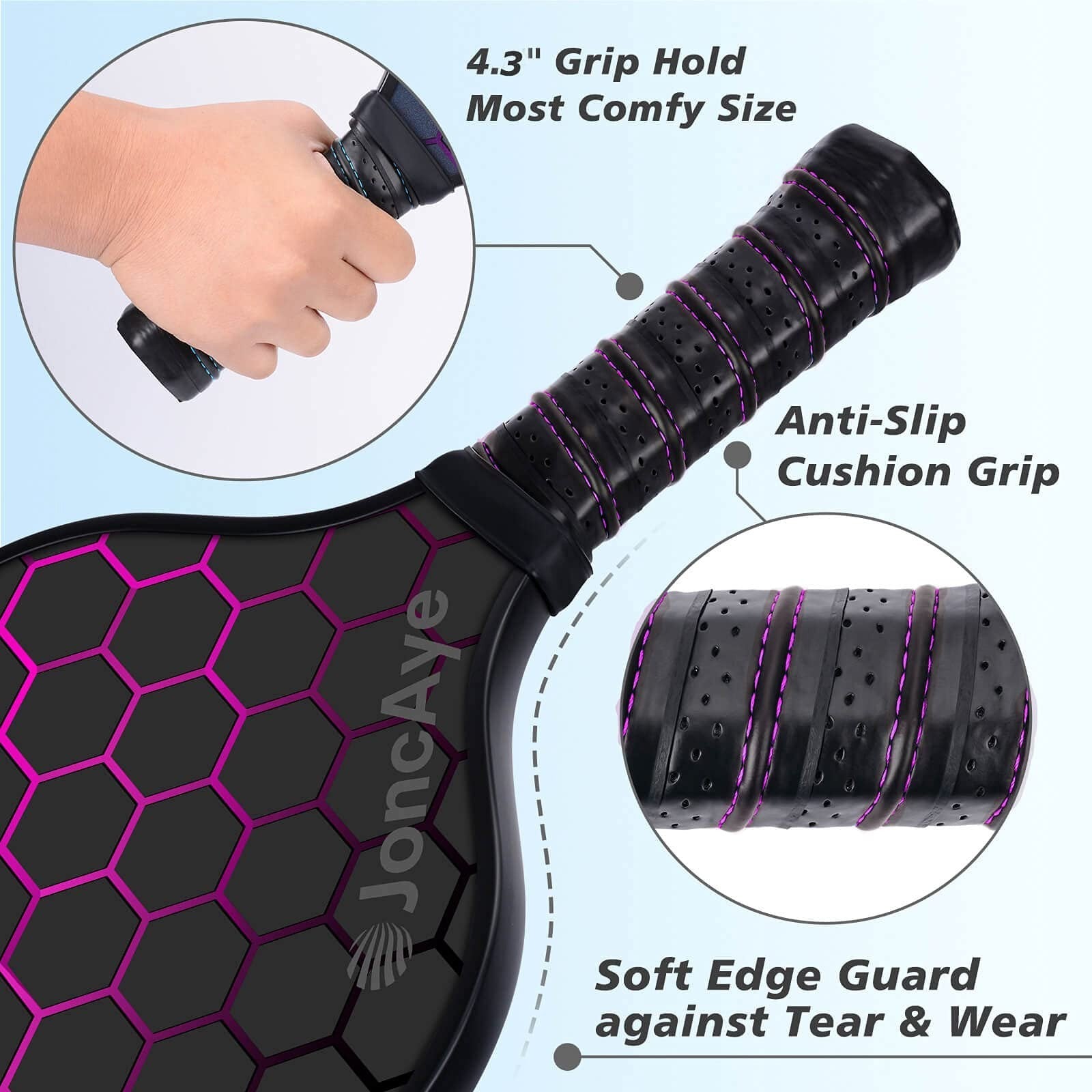 Pickleball Paddle Set of 4 or 2 - USAPA Approved Fiberglass Rackets, Lightweight3