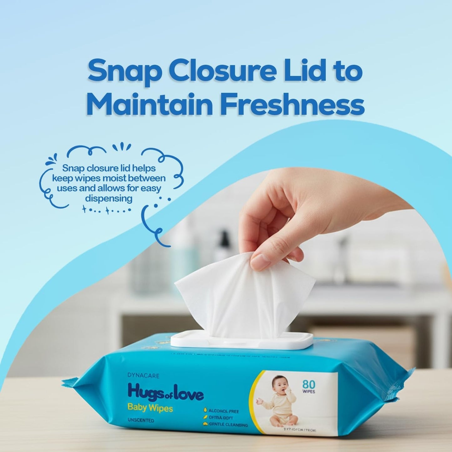 Gentle Baby Wipes - Non-Alcohol, Moisturizing with Aloe & Lanolin, Unscented, 803