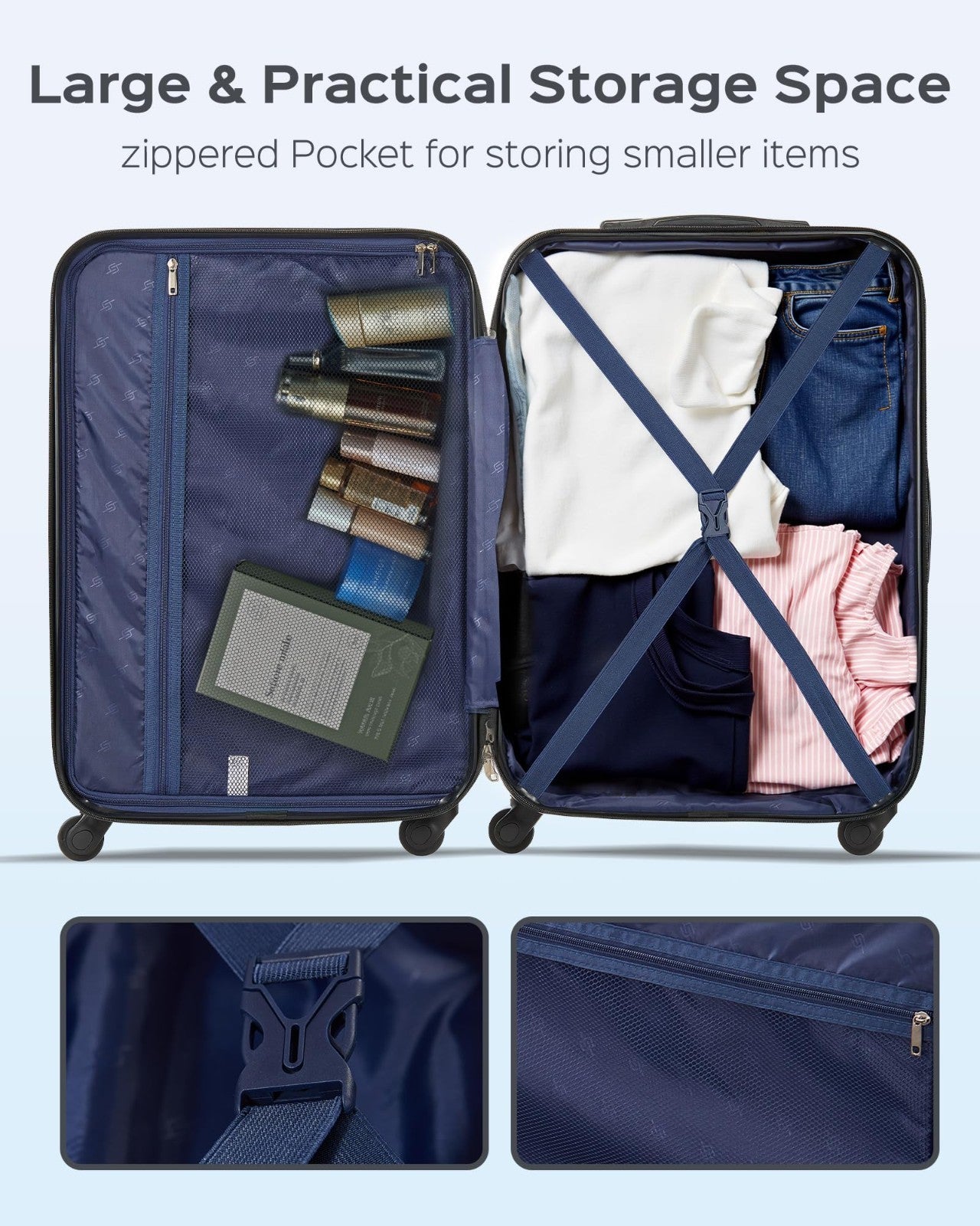 5-Piece Hardshell Luggage Set with Spinner Wheels, TSA Lock, Lightweight Carry-O7