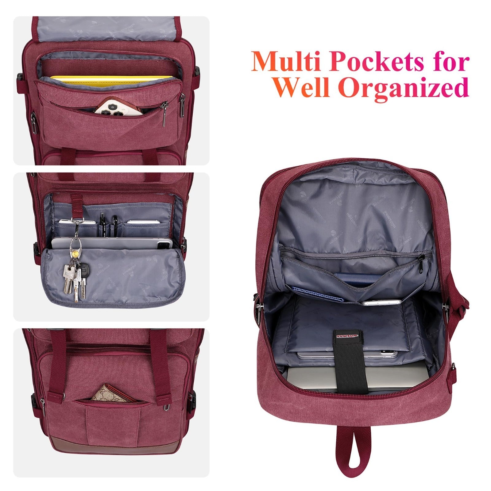 Large Canvas Travel Backpack for Women, 16 Inch Laptop Compatible, Stylish & Dur3