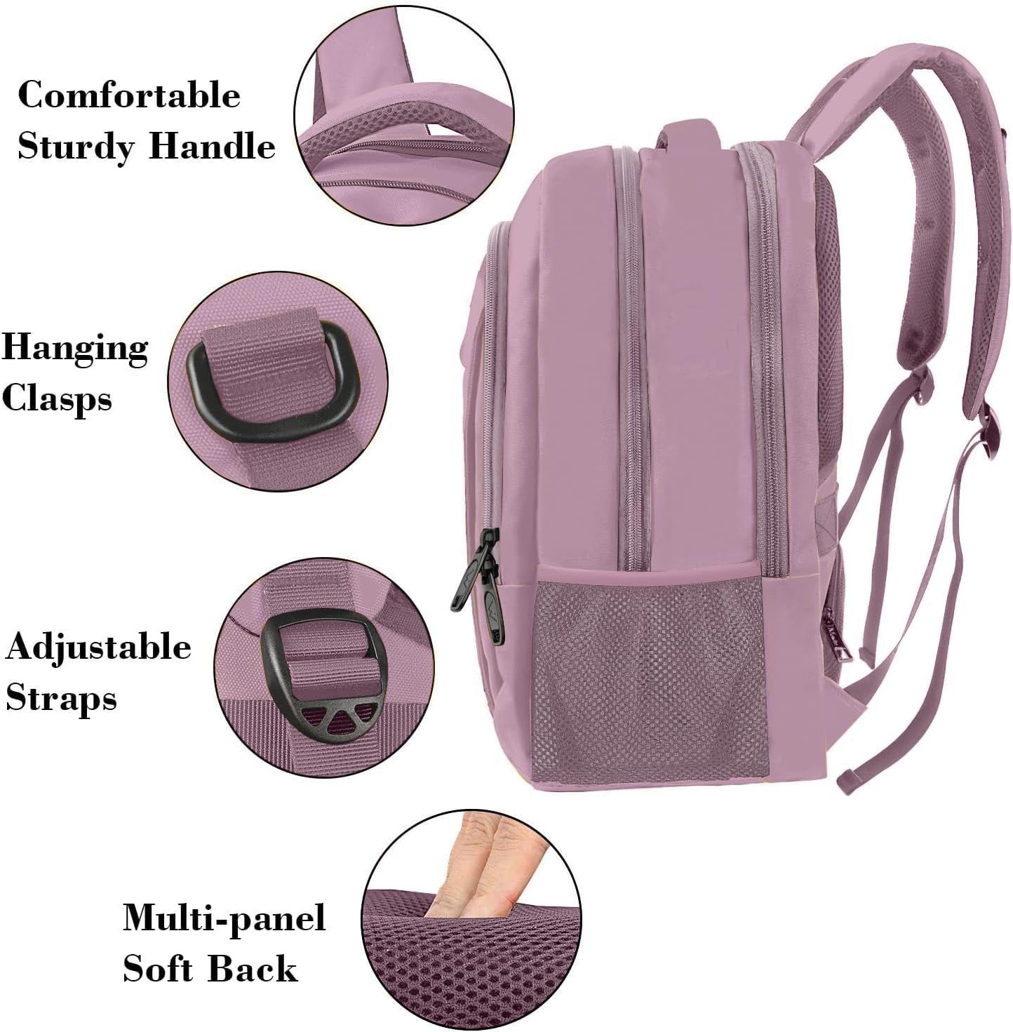 Dark Purple Underseat Backpack for 15.6" Laptop, Travel Personal Item Bag2