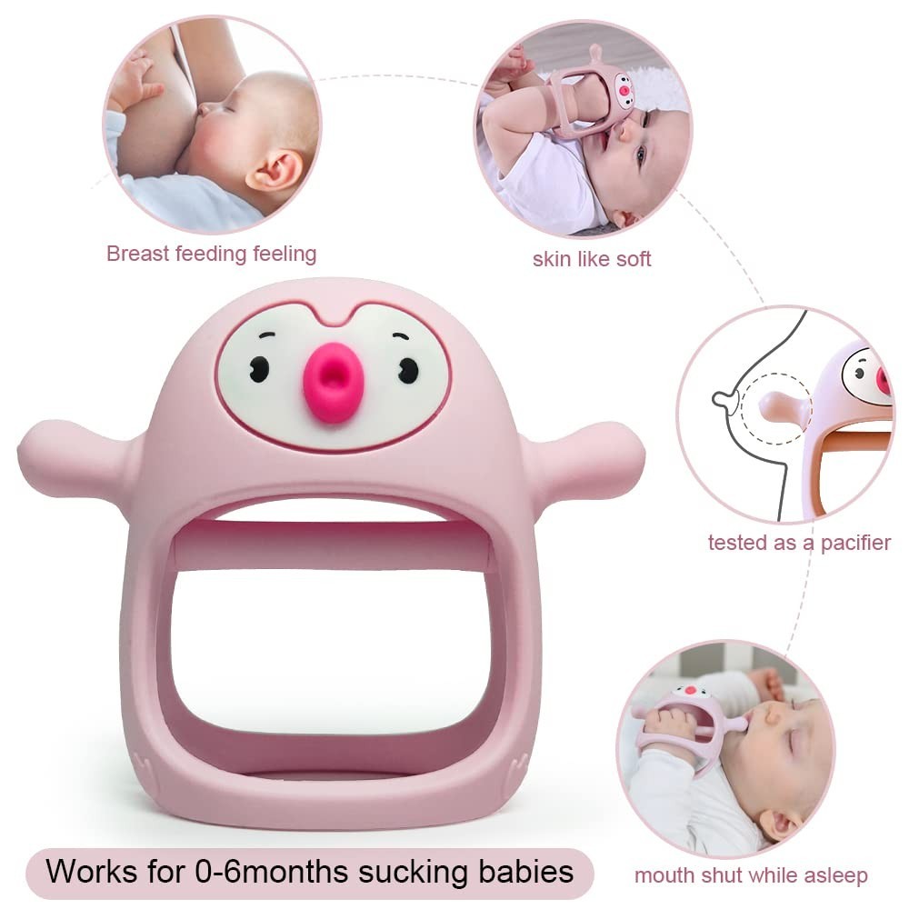 Soft Silicone Baby Teething Toy Set | Penguin & Reindeer Chew Toys | Teething Mi4