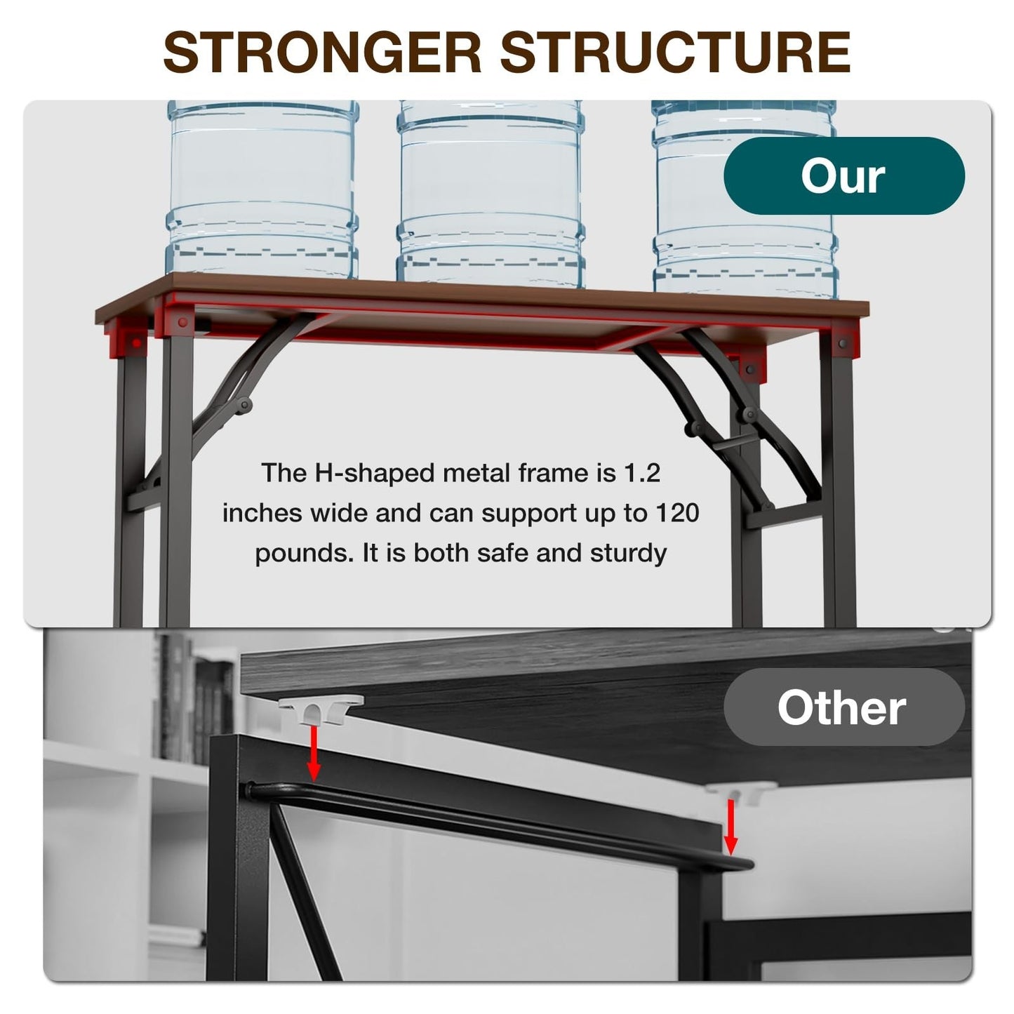 Compact Folding Desk - 35.8" Portable Office Table for Small Spaces, No Assembly4
