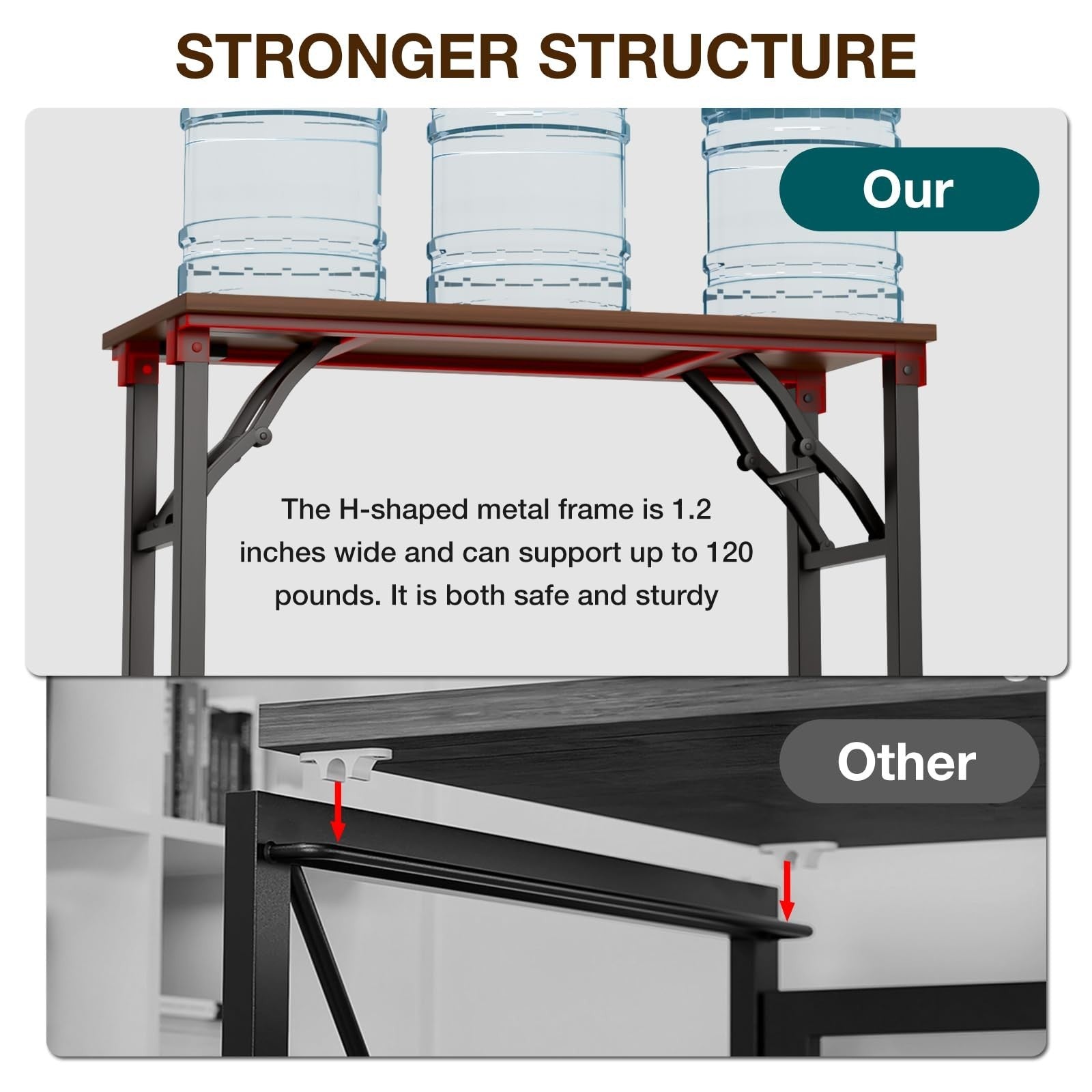 Compact Folding Desk - 35.8" Portable Office Table for Small Spaces, No Assembly4