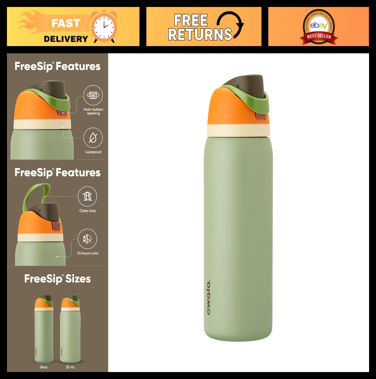 Insulated Stainless Steel Water Bottle 32 Oz with Straw, BPA Free, Travel Camo0